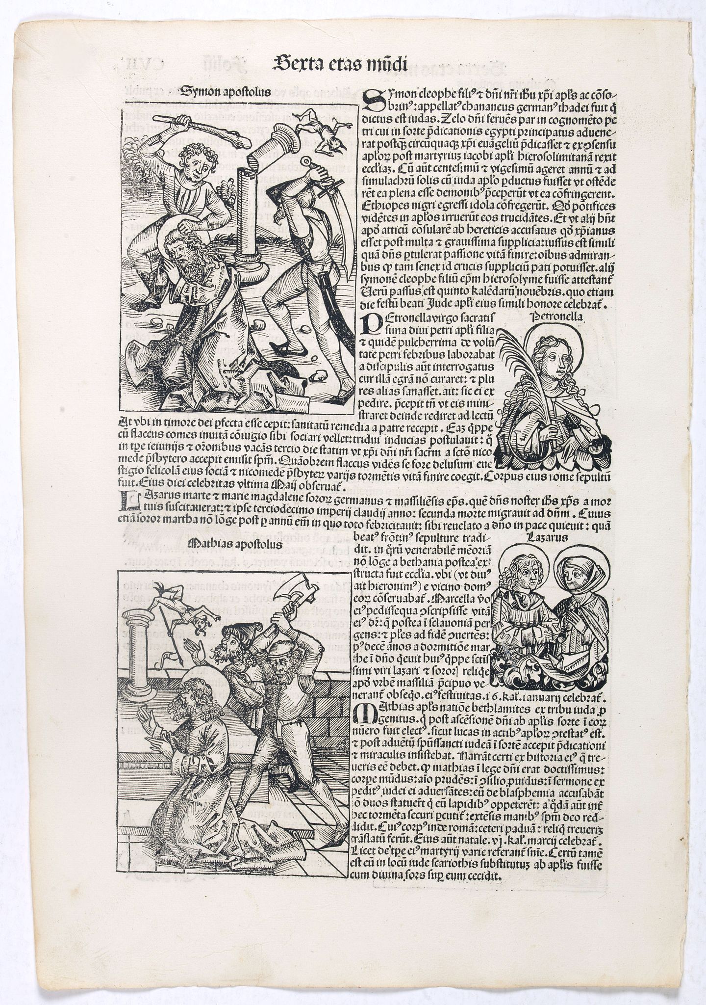 SCHEDEL, H., Sexta Etas Mundi. Folium. CVII, antique map, old maps