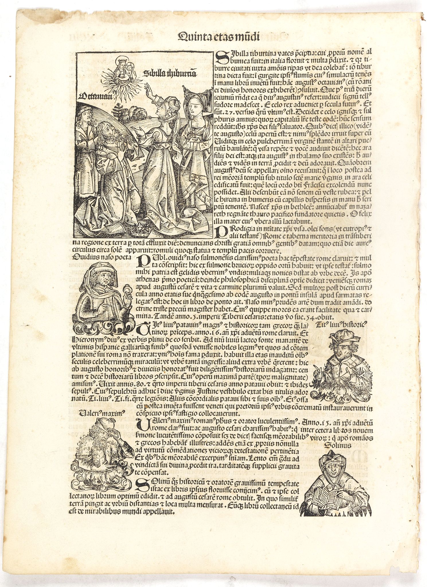 SCHEDEL, H., Quinta Etas Mundi. Folium. XCIII., antique map, old maps