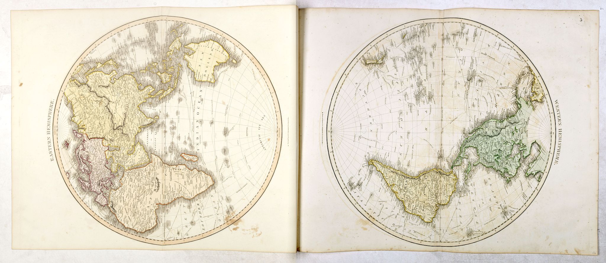 THOMSON, J., Eastern Hemisphere / Western Hemisphere., antique map, old maps