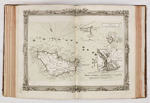 BRION DE LA TOUR, Louis., Recueil des Côtes Maritimes de France en 50 feuillets tirées des meilleures cartes gravées et Manuscrites dédié à son Altesse M. le Comte de Clermont…, antique map, old maps
