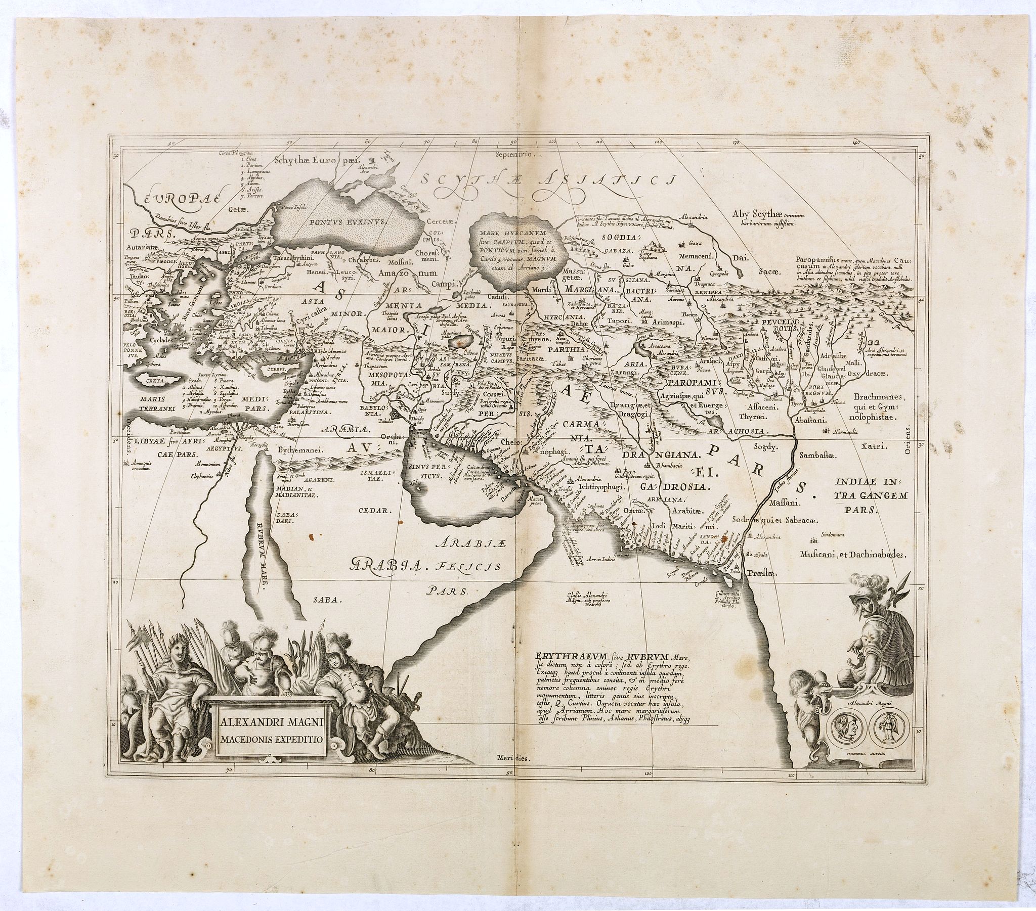 JANSSONIUS, J., Alexandri Magni Macedonis Expeditio., antique map, old maps