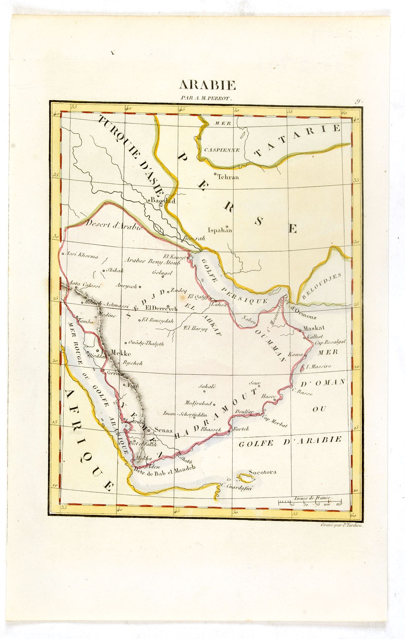 TARDIEU, P., Arabie par A.M. Perrot., antique map, old maps