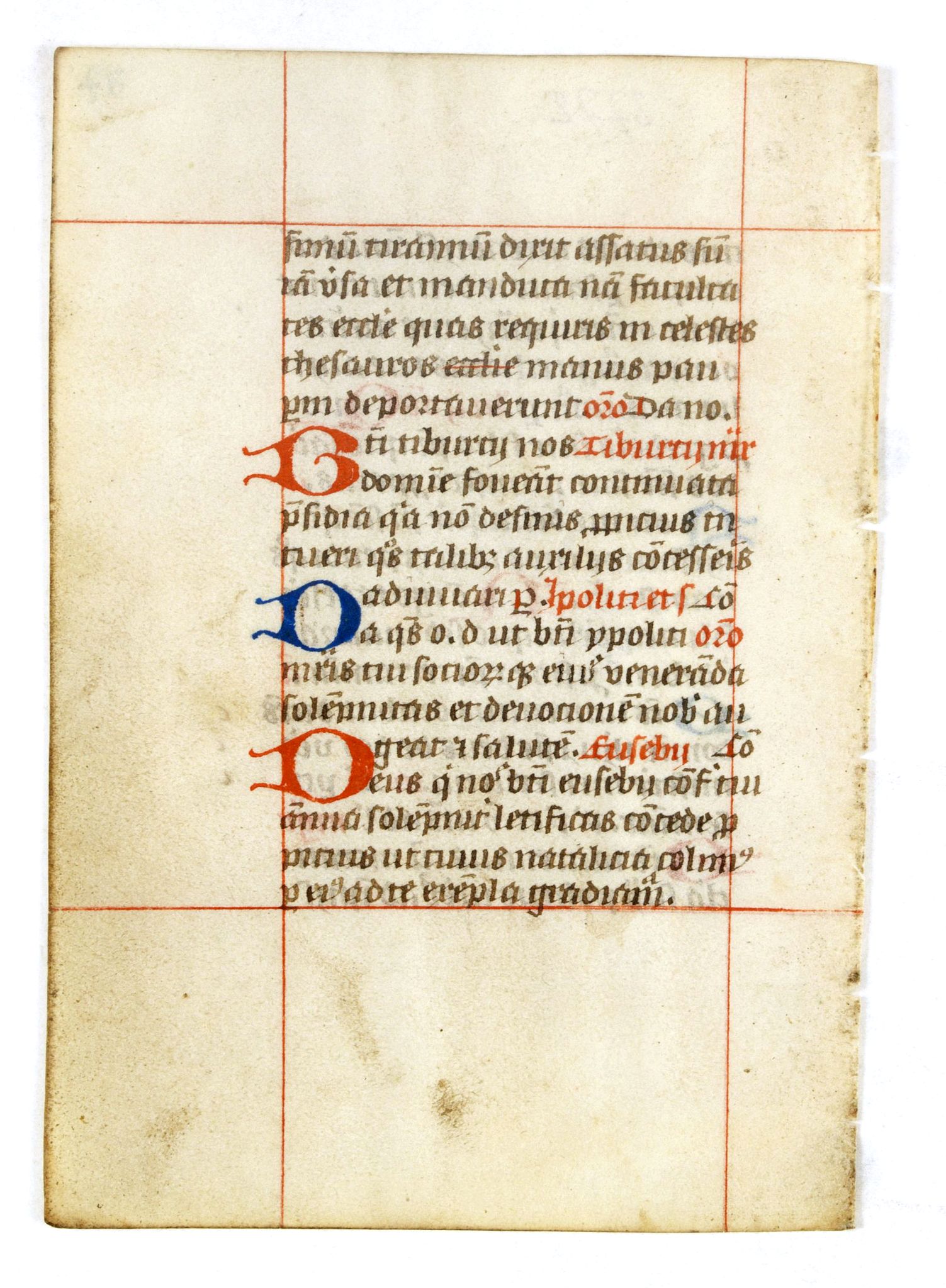 BREVIER, A leaf from a breviary., antique map, old maps