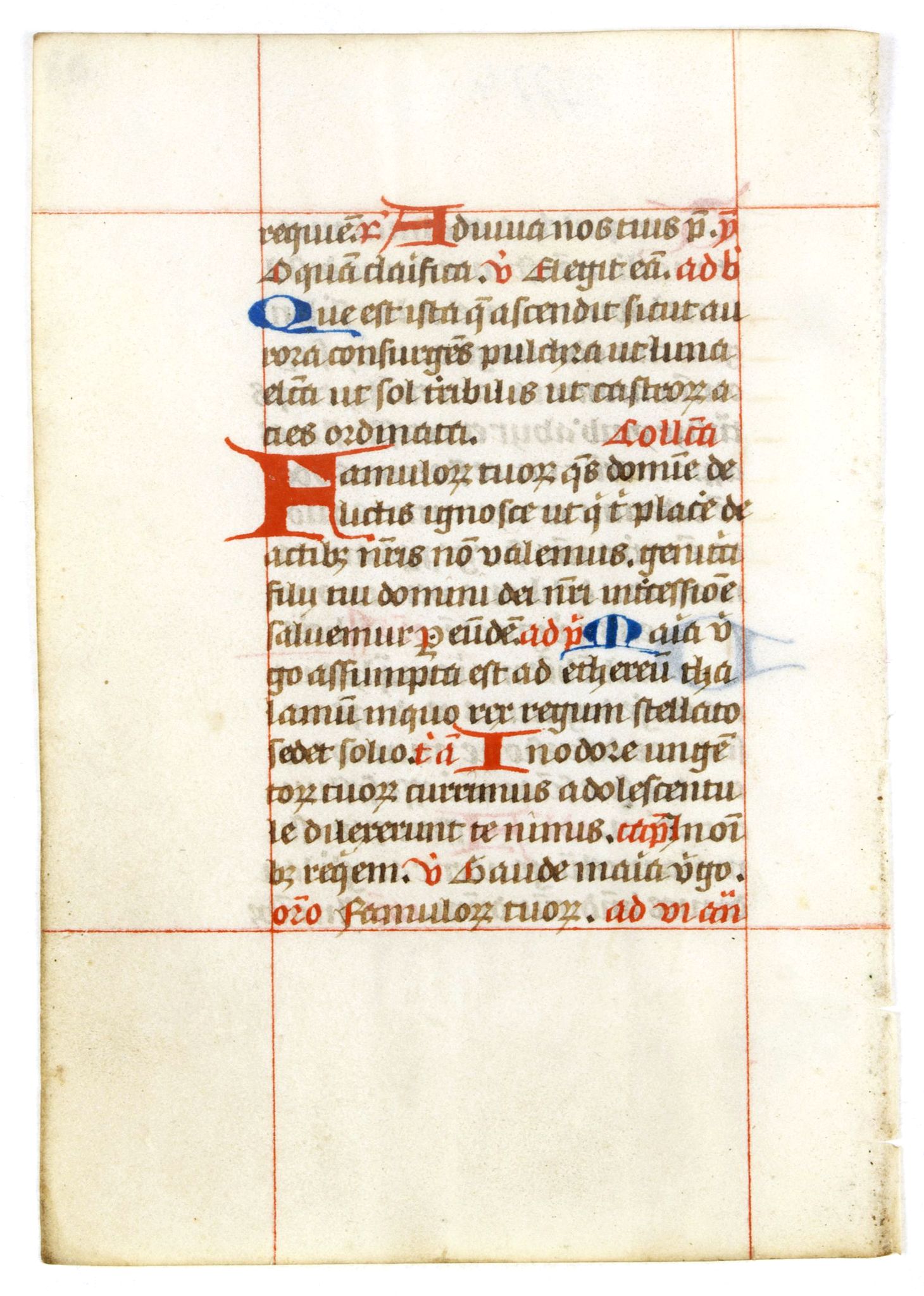 BREVIER, A leaf from a breviary., antique map, old maps