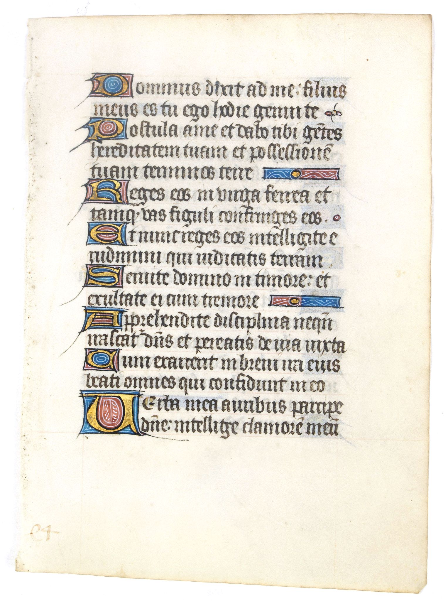 BOOK OF HOURS., Leaf on vellum from a manuscript Book of Hours., antique map, old maps
