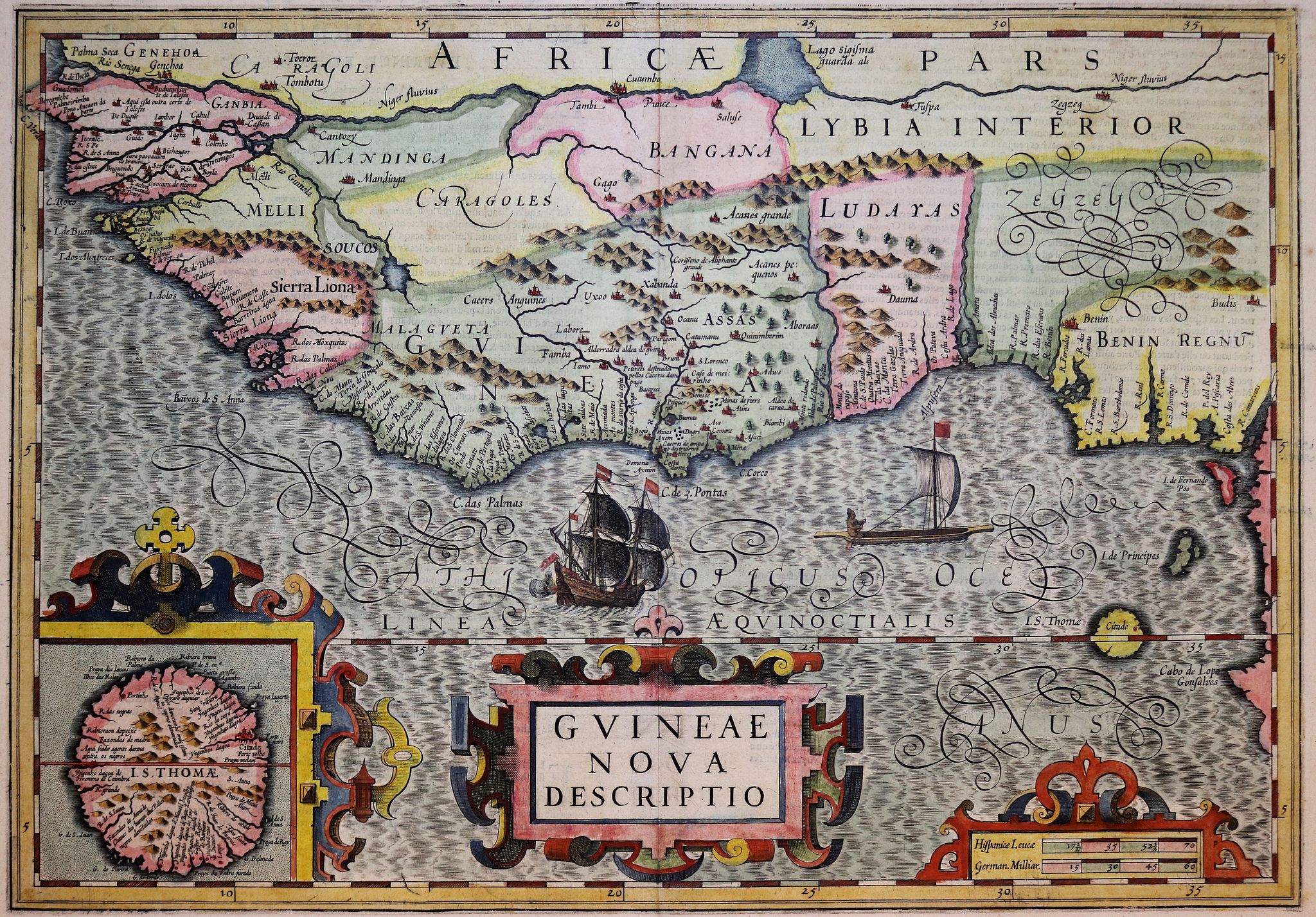 MERCATOR, G./ HONDIUS, J., Guineae Nova Descriptio., antique map, old maps
