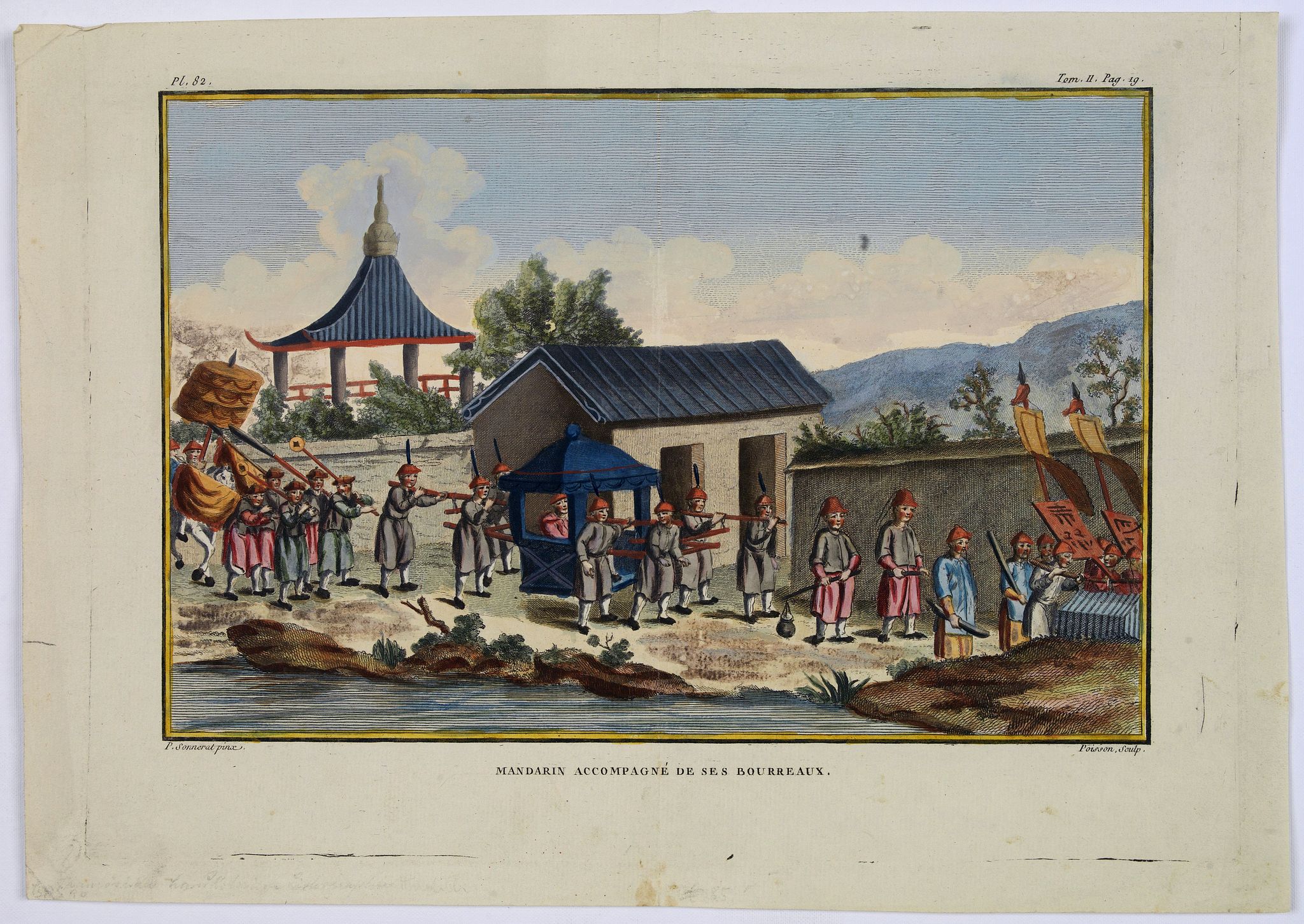 SONNERAT, Pierre., Mandarin accompagne de ses Bourreaux., antique map, old maps