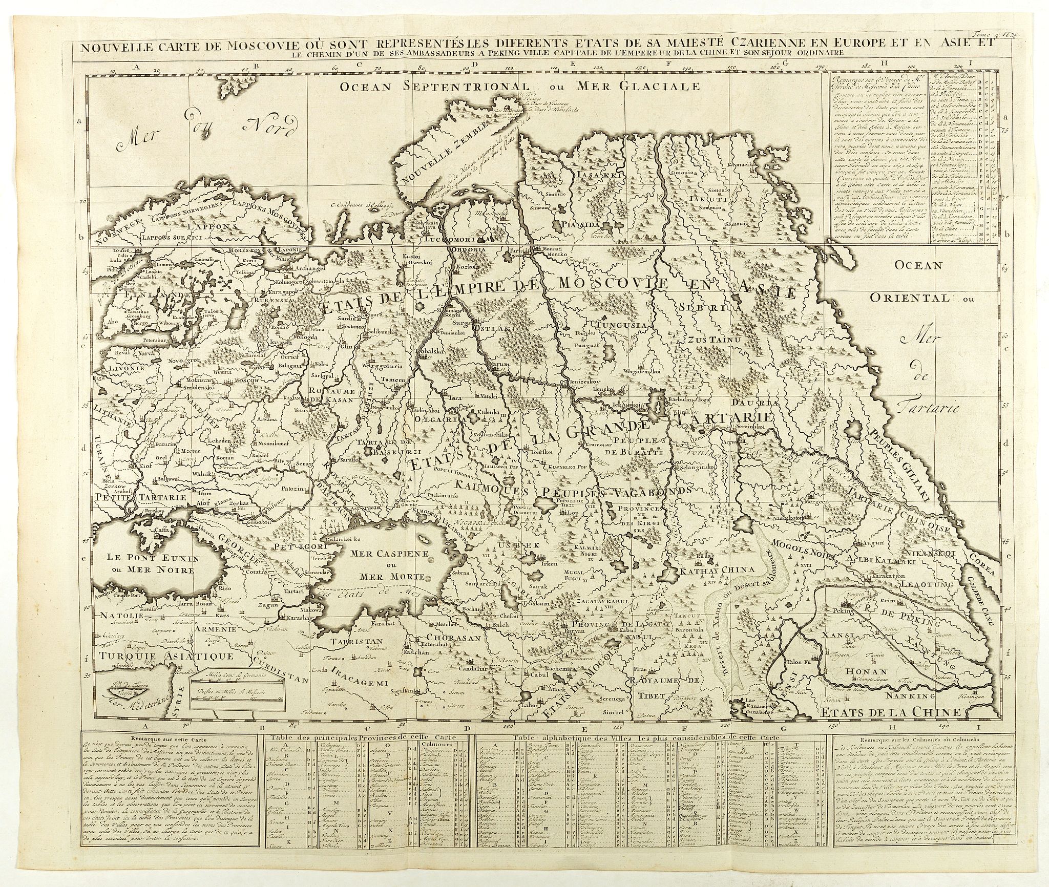 CHATELAIN,H., Nouvelle Carte de Moscovie où sont representés les differents etats de sa Maiesté Czarienne. . ., antique map, old maps