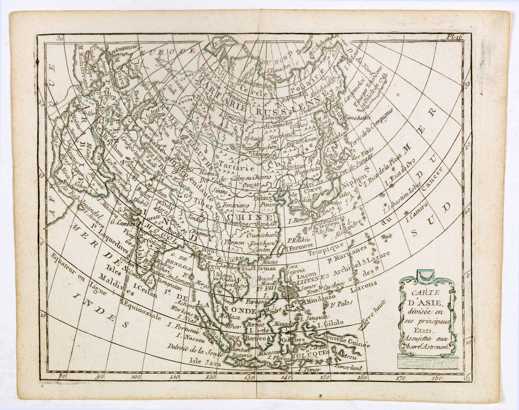 DE LAPORTE, L'Abbé., Carte d'Asie . . ., antique map, old maps
