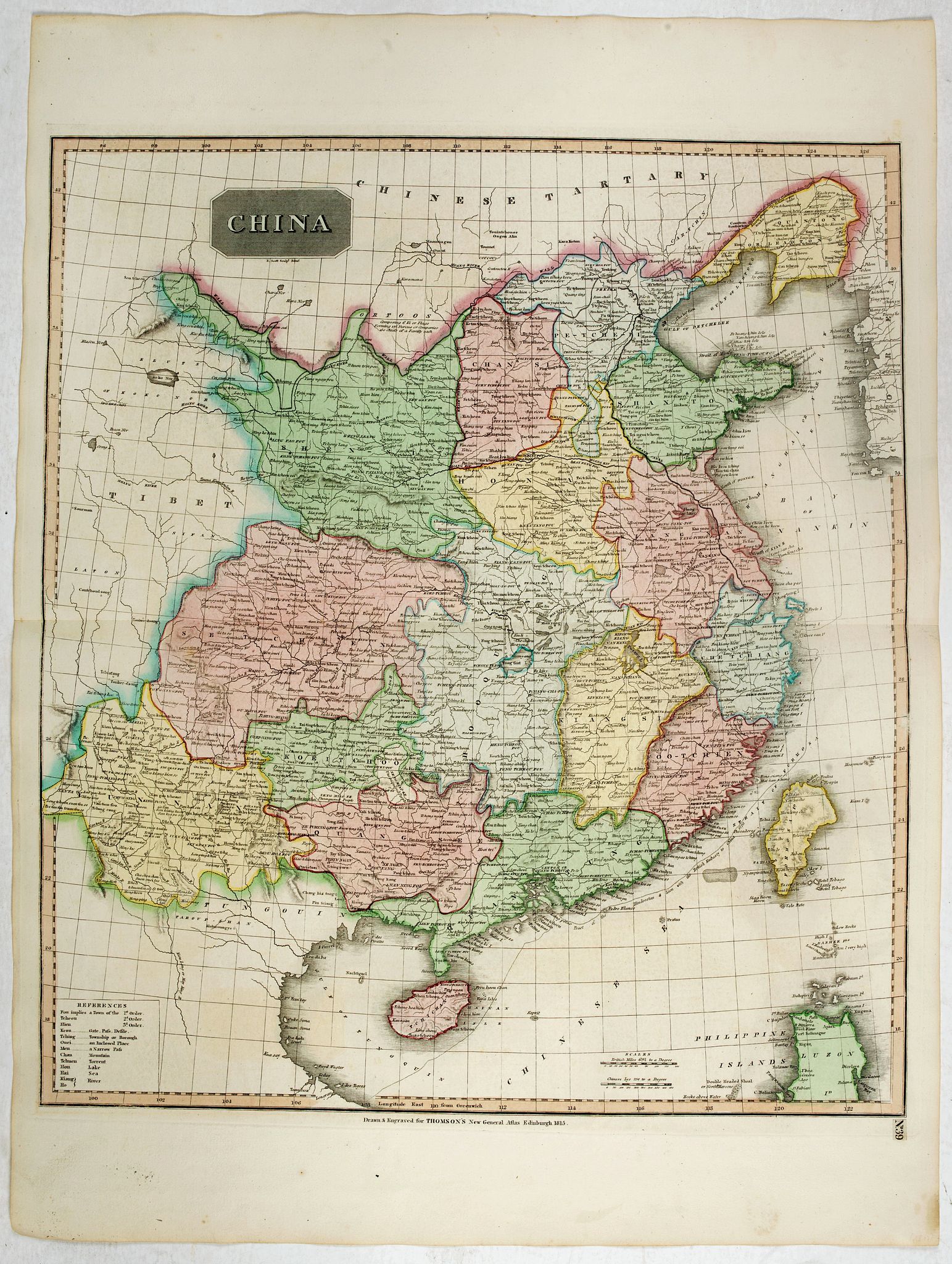 THOMSON, China., antique map, old maps