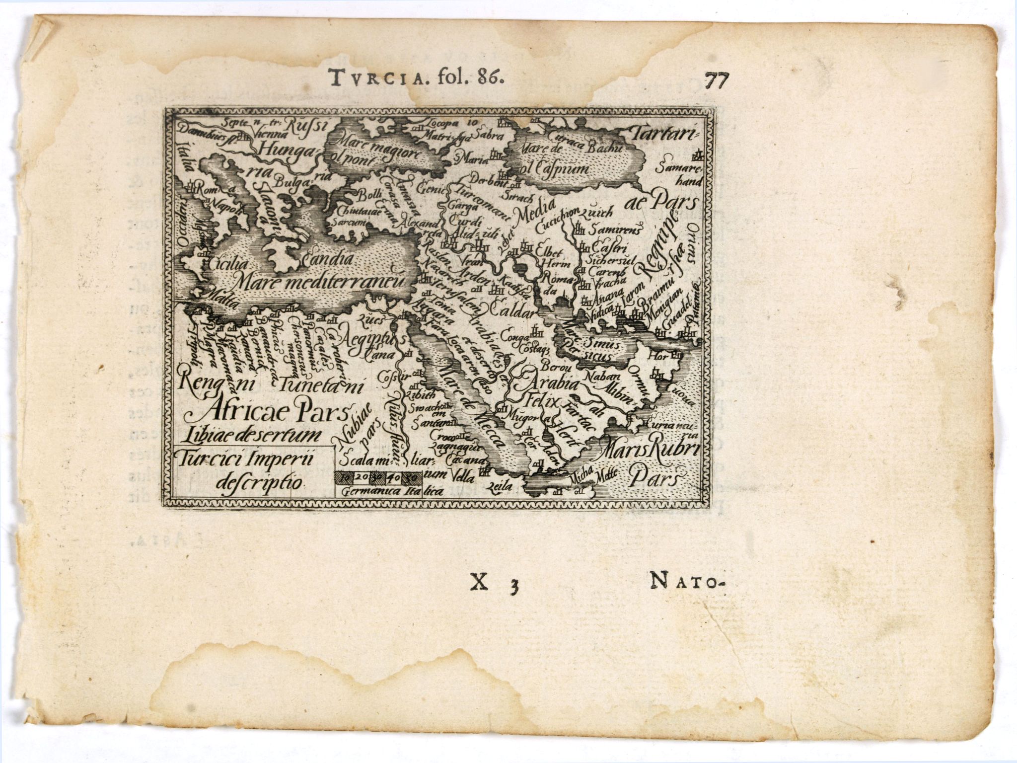 ORTELIUS, A. / GALLE, Ph., Turcici imperii descriptio., antique map, old maps
