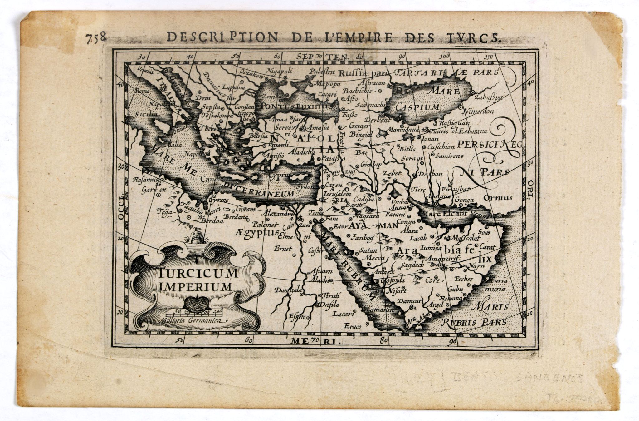 BERTIUS, P. / HONDIUS, J. II, Turcicum Imperium., antique map, old maps