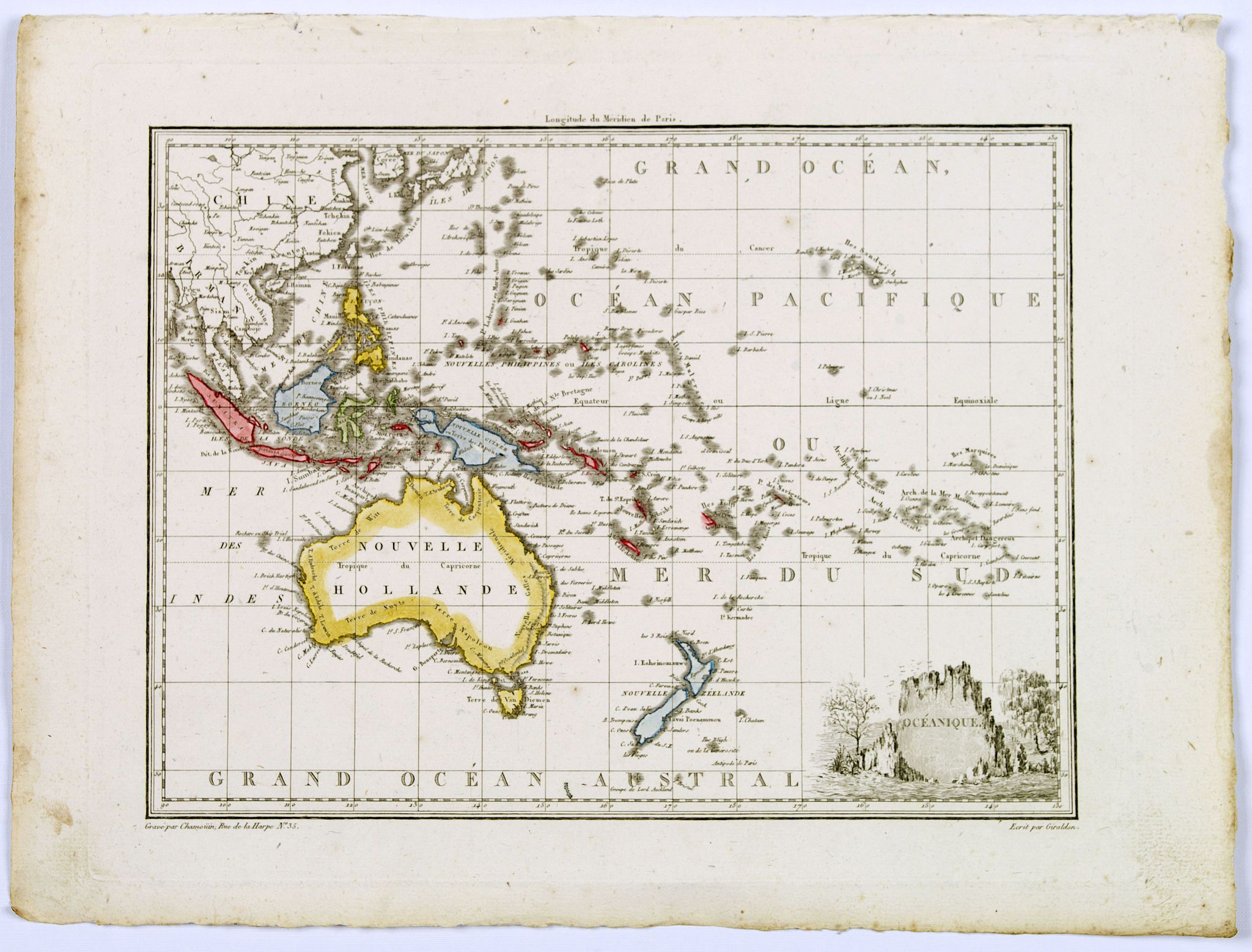 MALTE-BRUN, Conrad., Oceanique., antique map, old maps