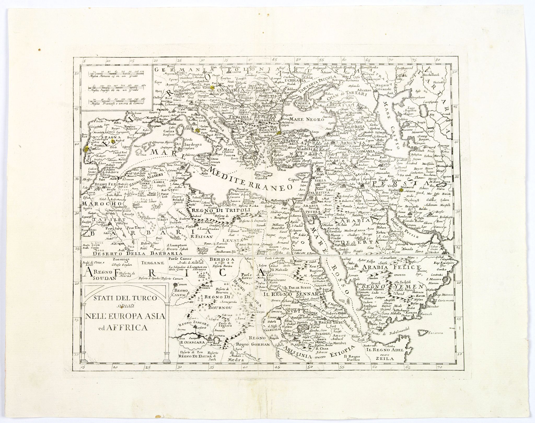 ALBRIZZI, G. / TIRION, I., Stati del Turco situati Nell' Europa Asia ed Affrica., antique map, old maps