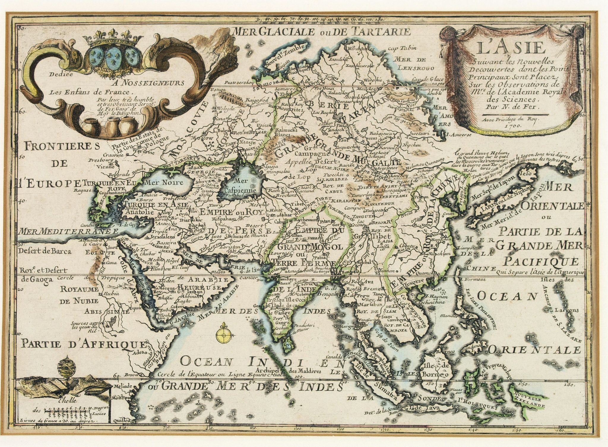 DE FER, N., L'Asie Suivant les Nouvelles Decouvertes. . ., antique map, old maps