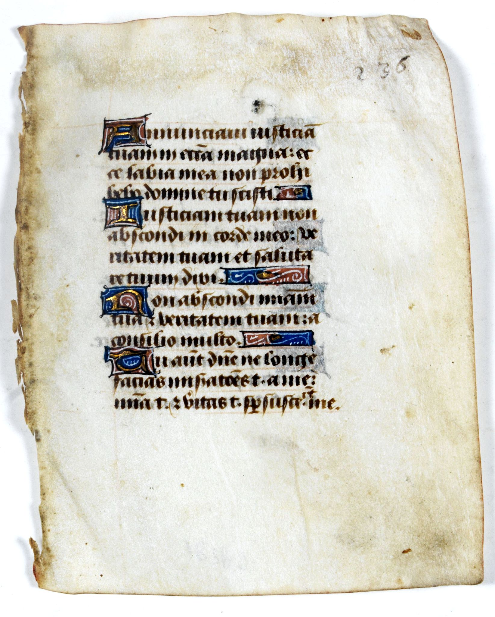 BOOK OF HOURS, Leaf on vellum from a manuscript Book of Hours., antique map, old maps