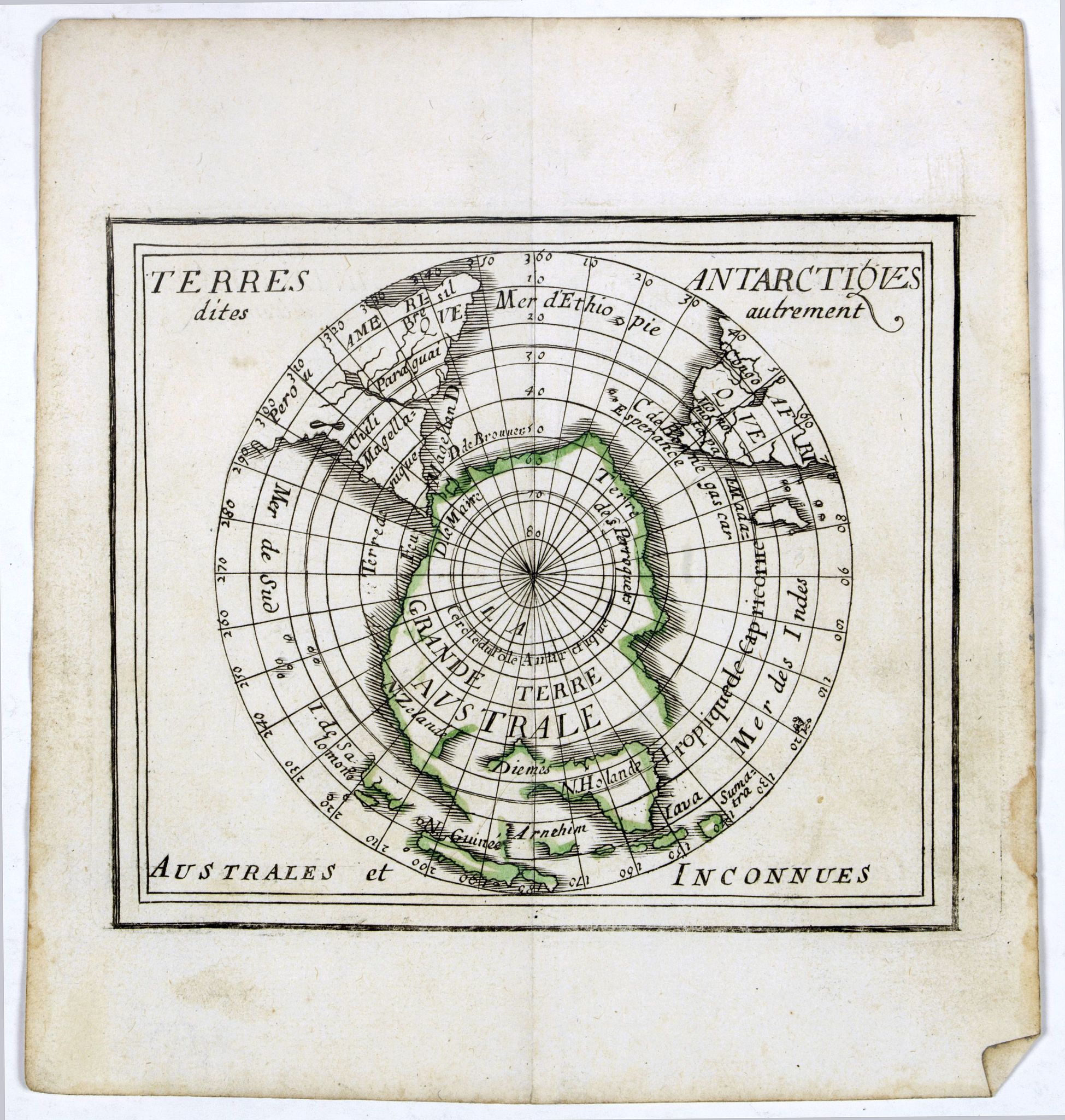 DU VAL, P., Terres Antarctiques .. Australes et Inconnues., antique map, old maps