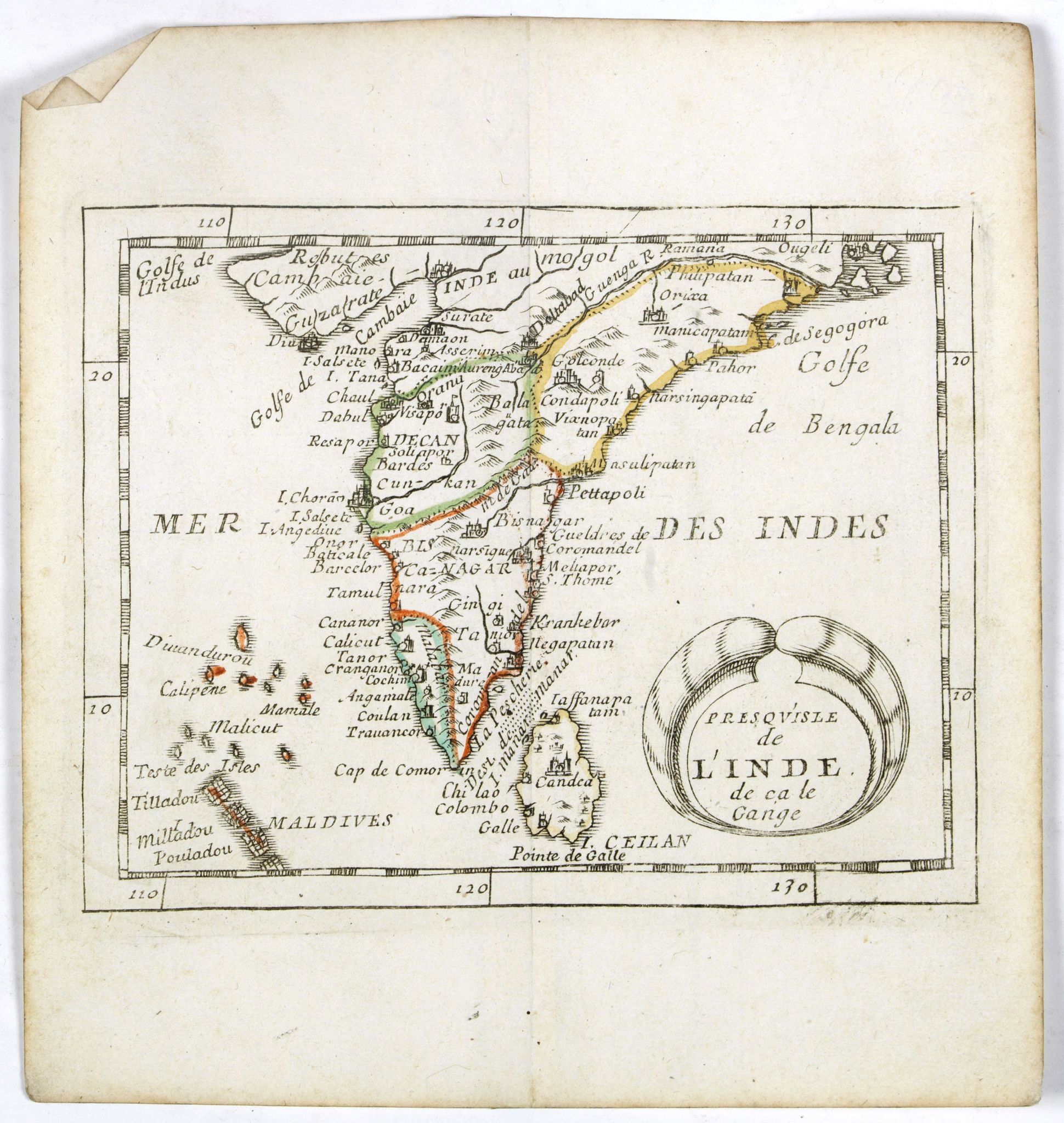 DU VAL, P., Presqu''isle de L'Inde de ça le Gange., antique map, old maps