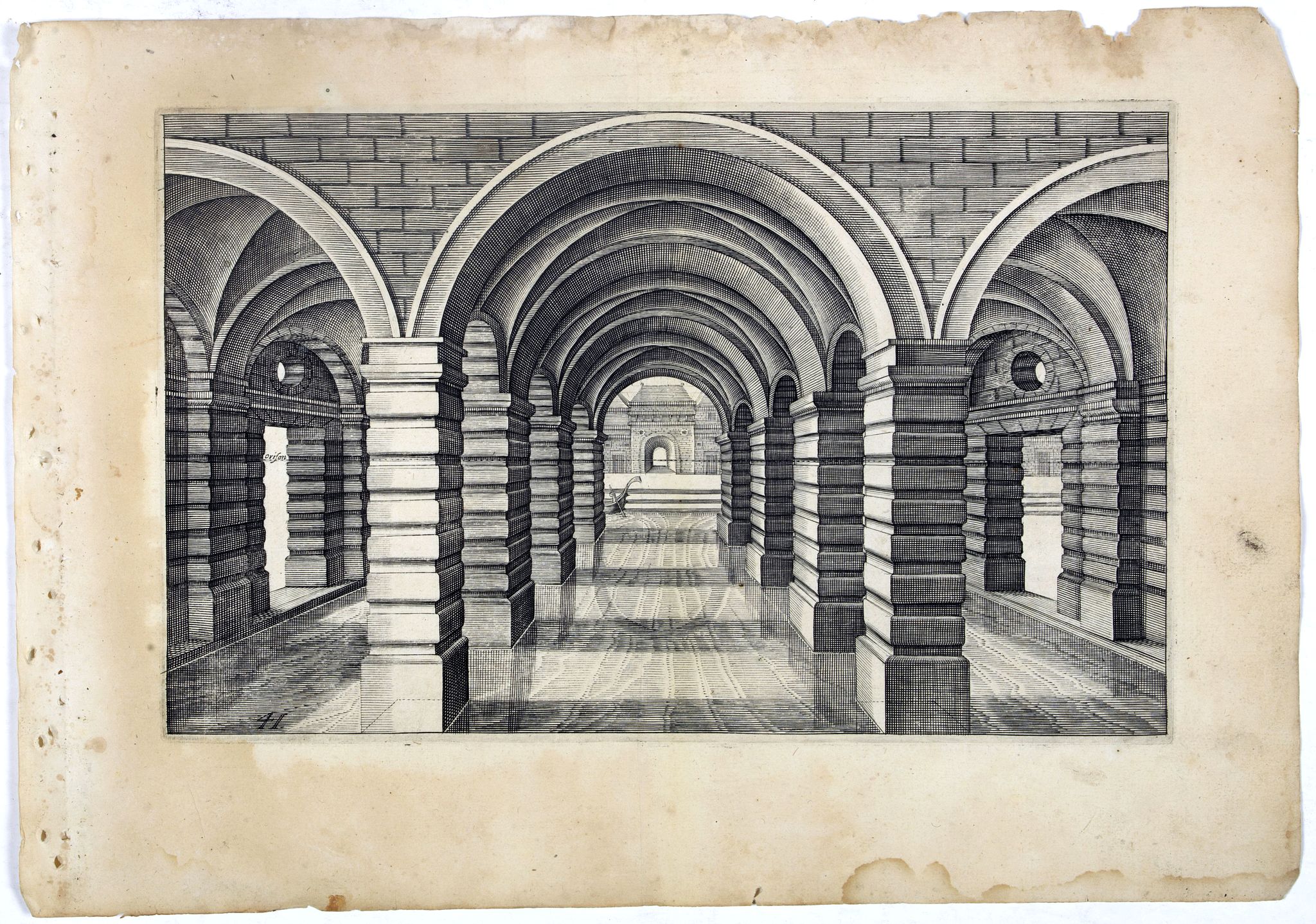 VREDEMAN DE VRIES, J. / HONDIUS, H., Perspective print by Vredeman de Vries. 41., antique map, old maps