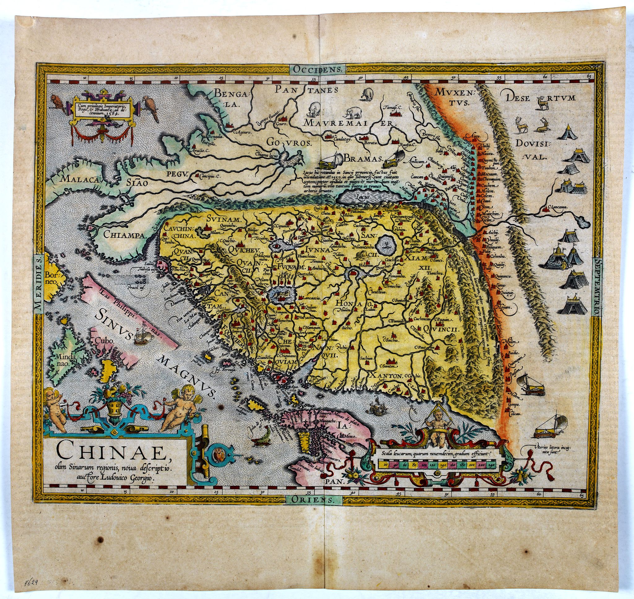 ORTELIUS, A., Chinae, olim Sinarum Regionis, nova descriptio. Auctore Ludovico Georgio., antique map, old maps