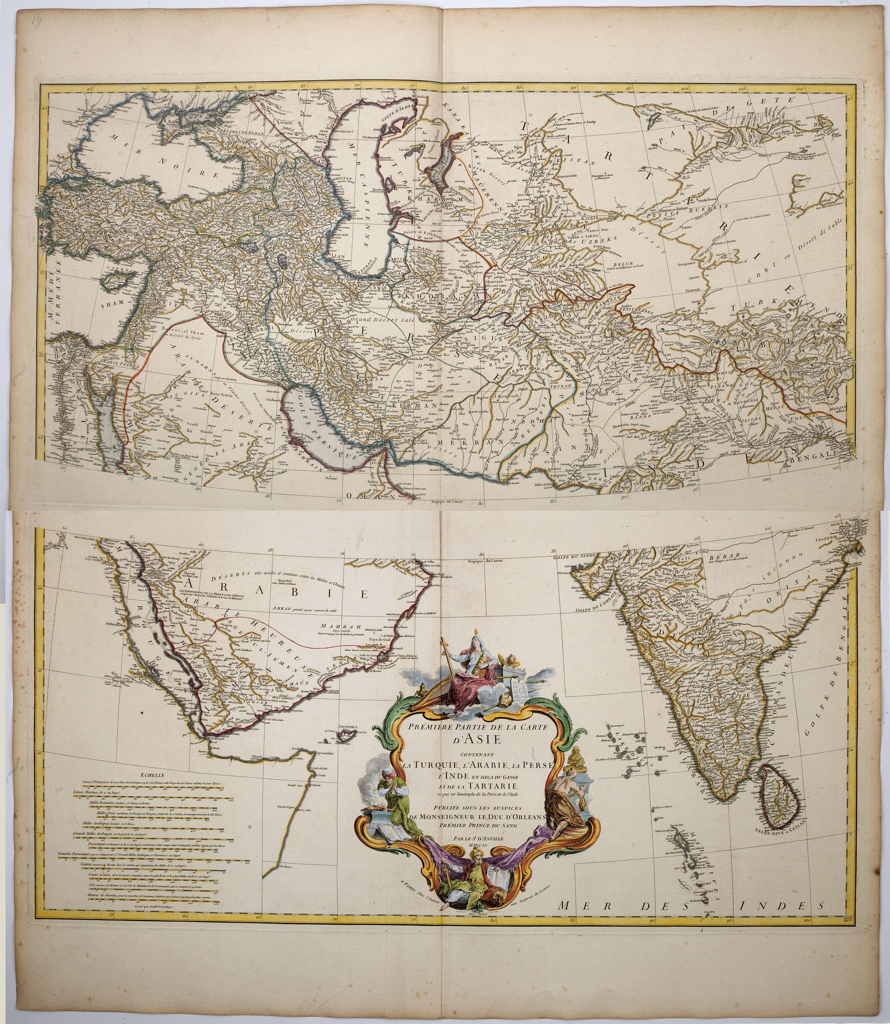D'ANVILLE, J.B.B., Premiere partie de la Carte d'Asie…, antique map, old maps