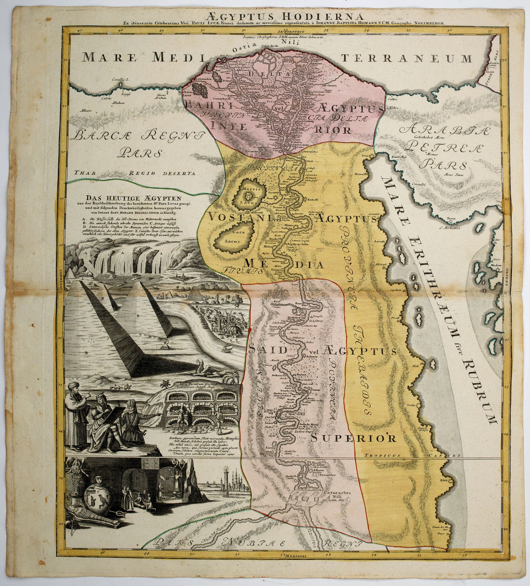 HOMANN, J.B., Aegyptus Hodierna., antique map, old maps