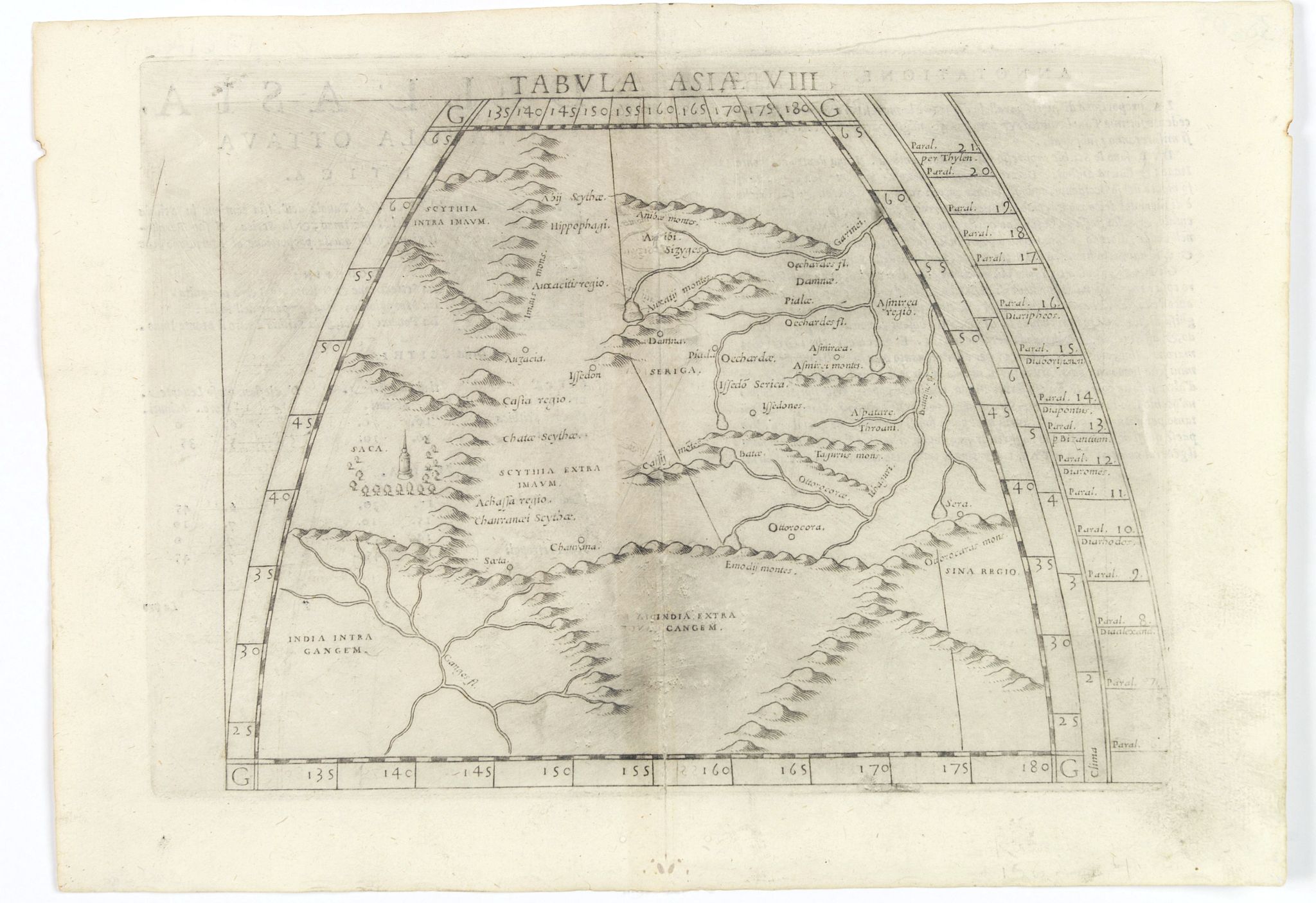 PTLOLEMY / MAGINI, G.A., Tabula Asia VIII., antique map, old maps