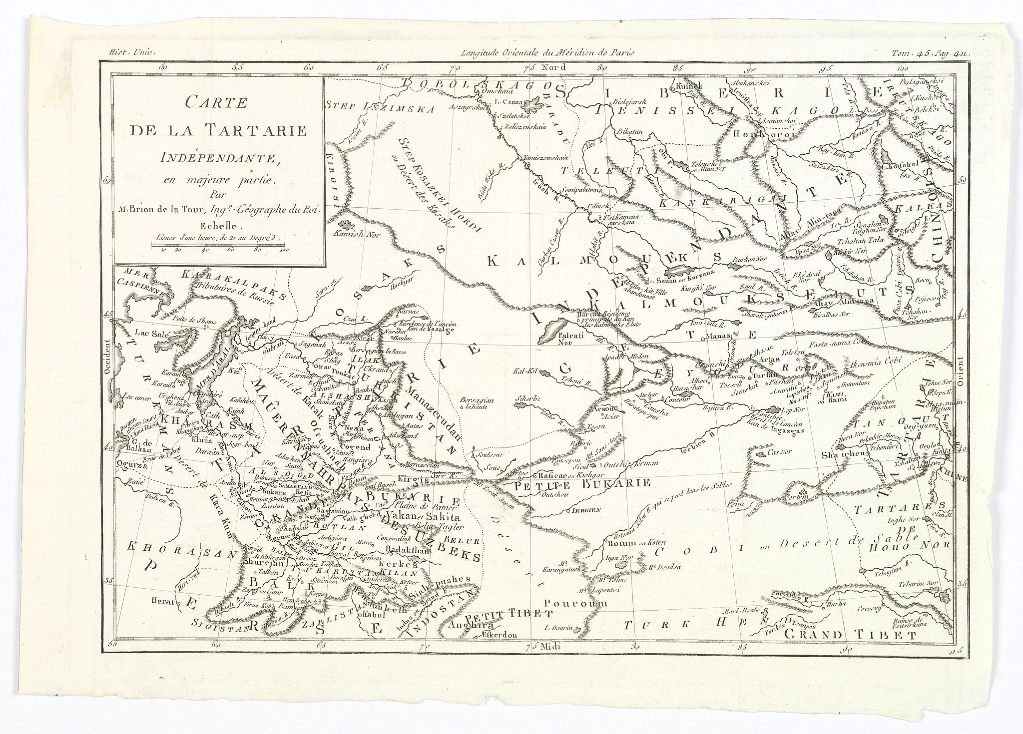 BRION DE LA TOUR, L., Carte de la Tartarie Independante…, antique map, old maps