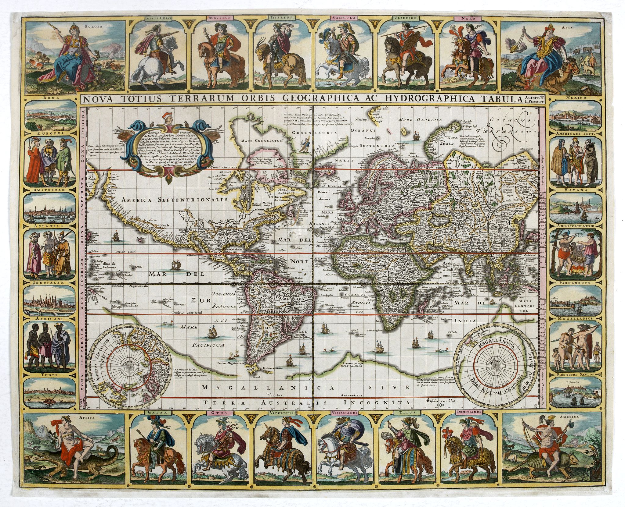 VISSCHER,C,Jz., Nova Totius Terrarum Orbis Geographica ac. . ., antique map, old maps