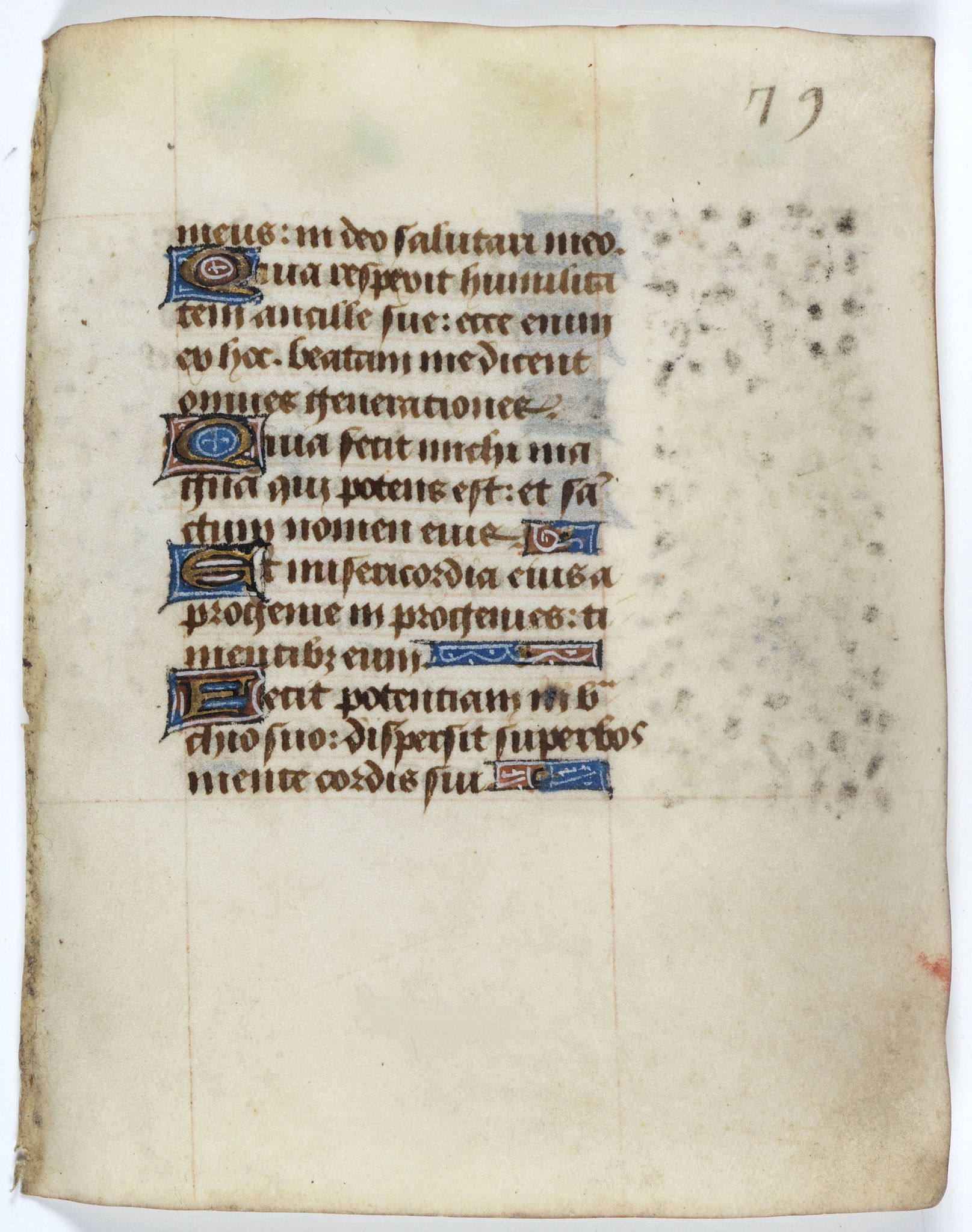 BOOK OF HOURS, Leaf on vellum from a manuscript Book of Hours., antique map, old maps