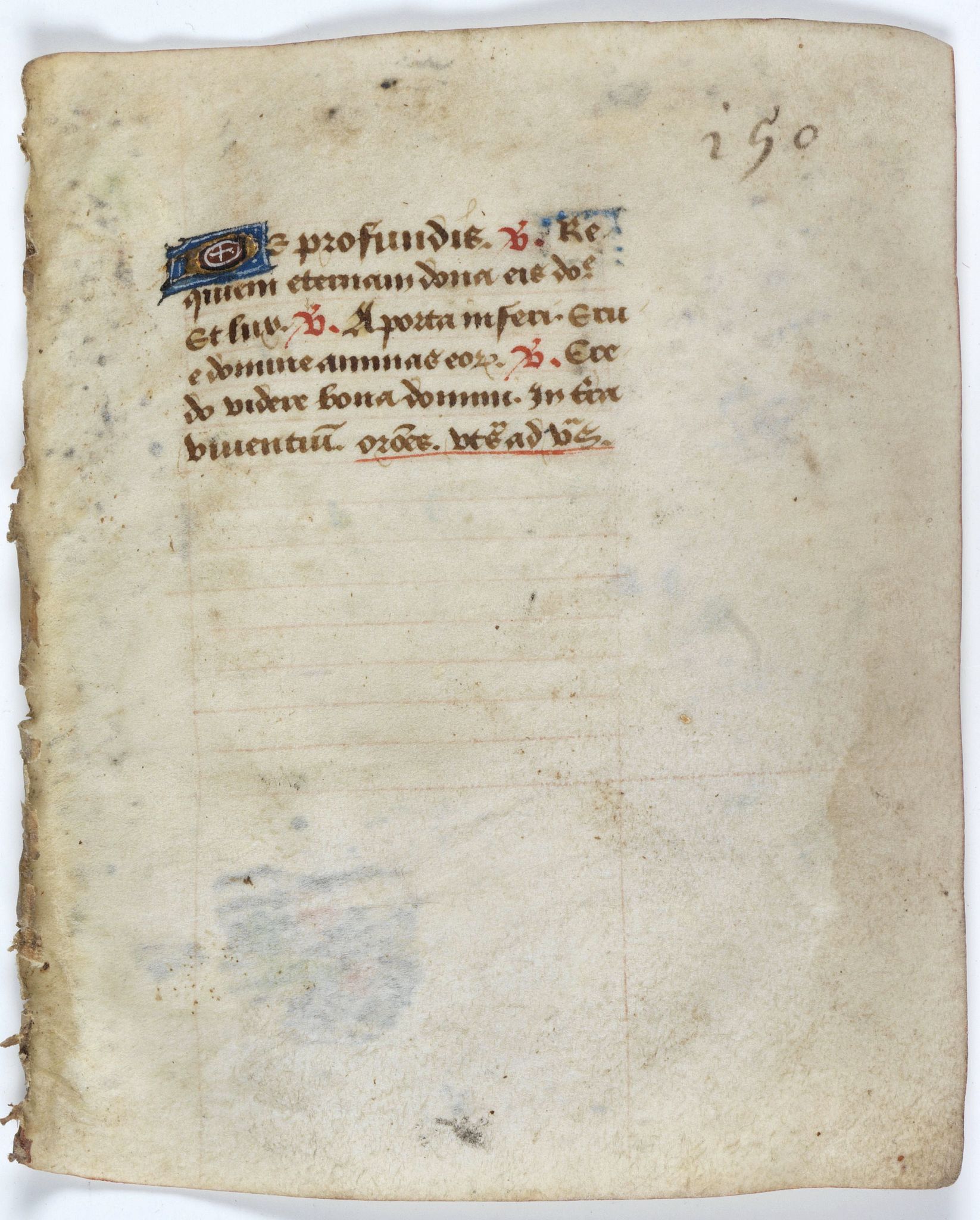 BOOK OF HOURS, Leaf on vellum from a manuscript Book of Hours., antique map, old maps
