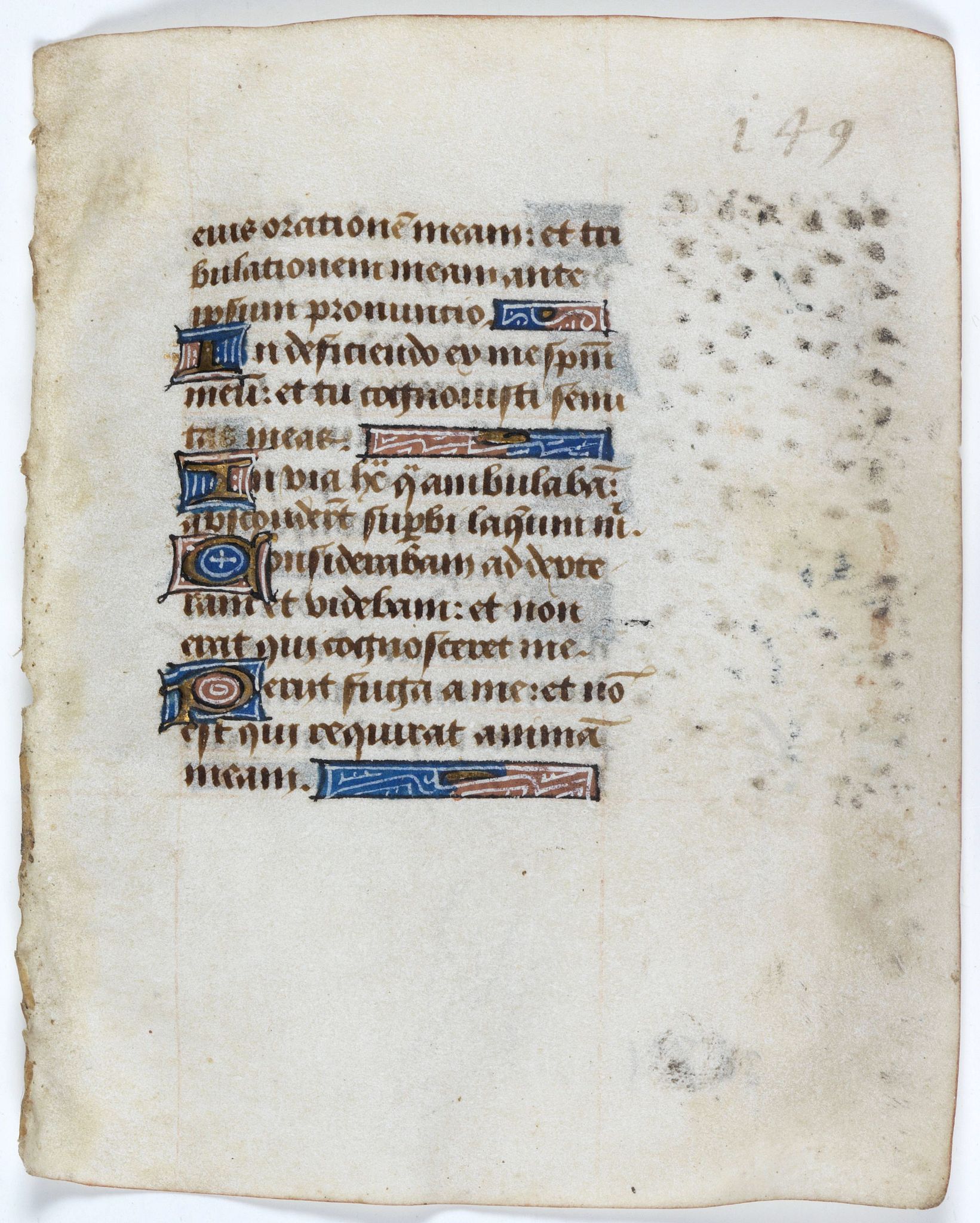 BOOK OF HOURS, Leaf on vellum from a manuscript Book of Hours., antique map, old maps