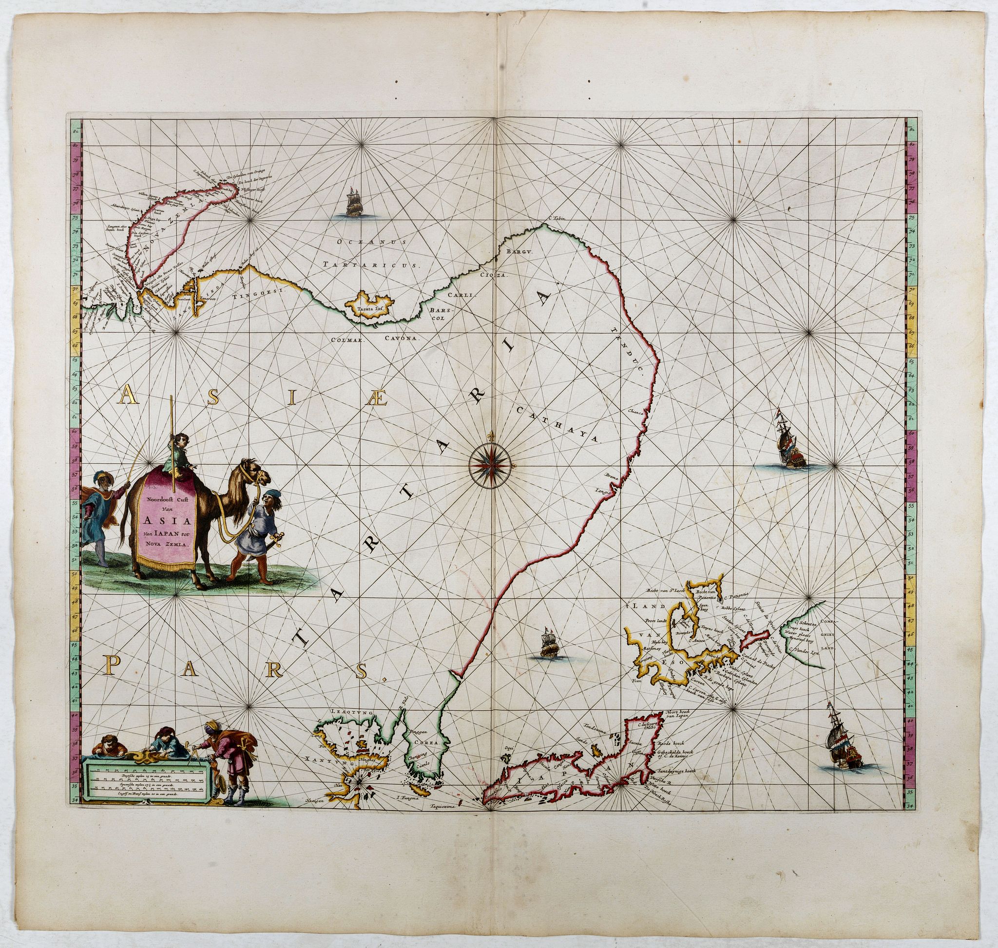 GOOS, P., Noordoost Cust van Asia van Japan tot Nova Zemla., antique map, old maps