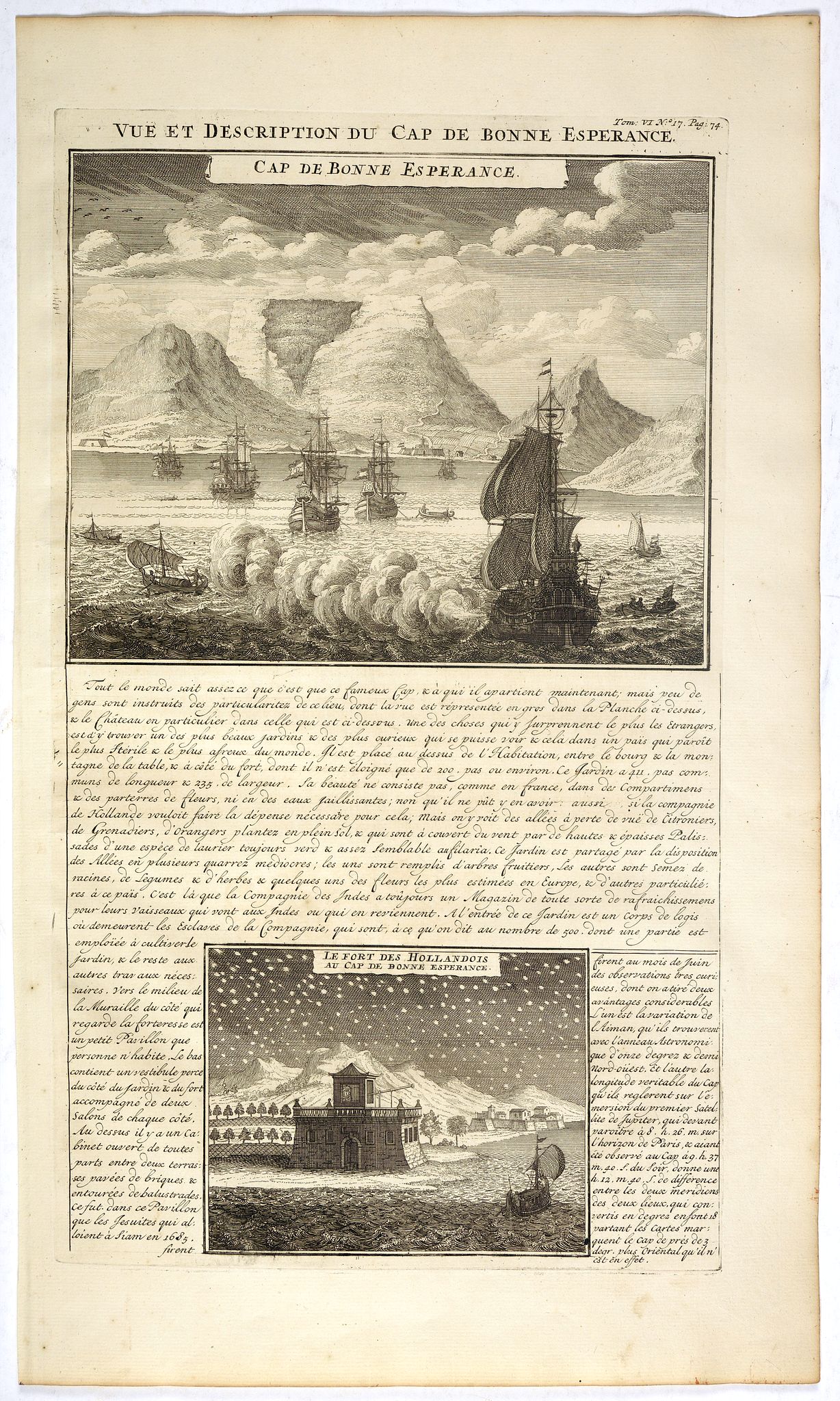CHATELAIN, H., Vue et Description du Cap de Bonne Espérance., antique map, old maps