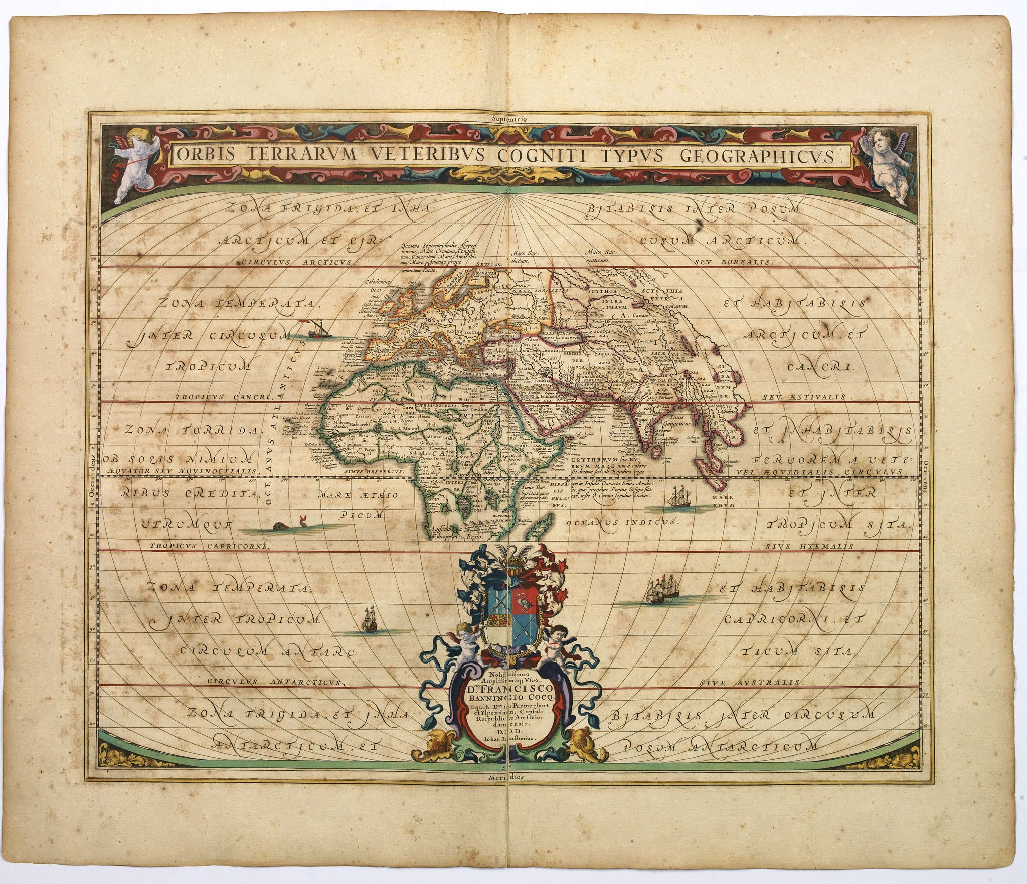 JANSSONIUS, Jan., Orbis Terrarum Veteribus Cogniti Typus Geographicus., antique map, old maps