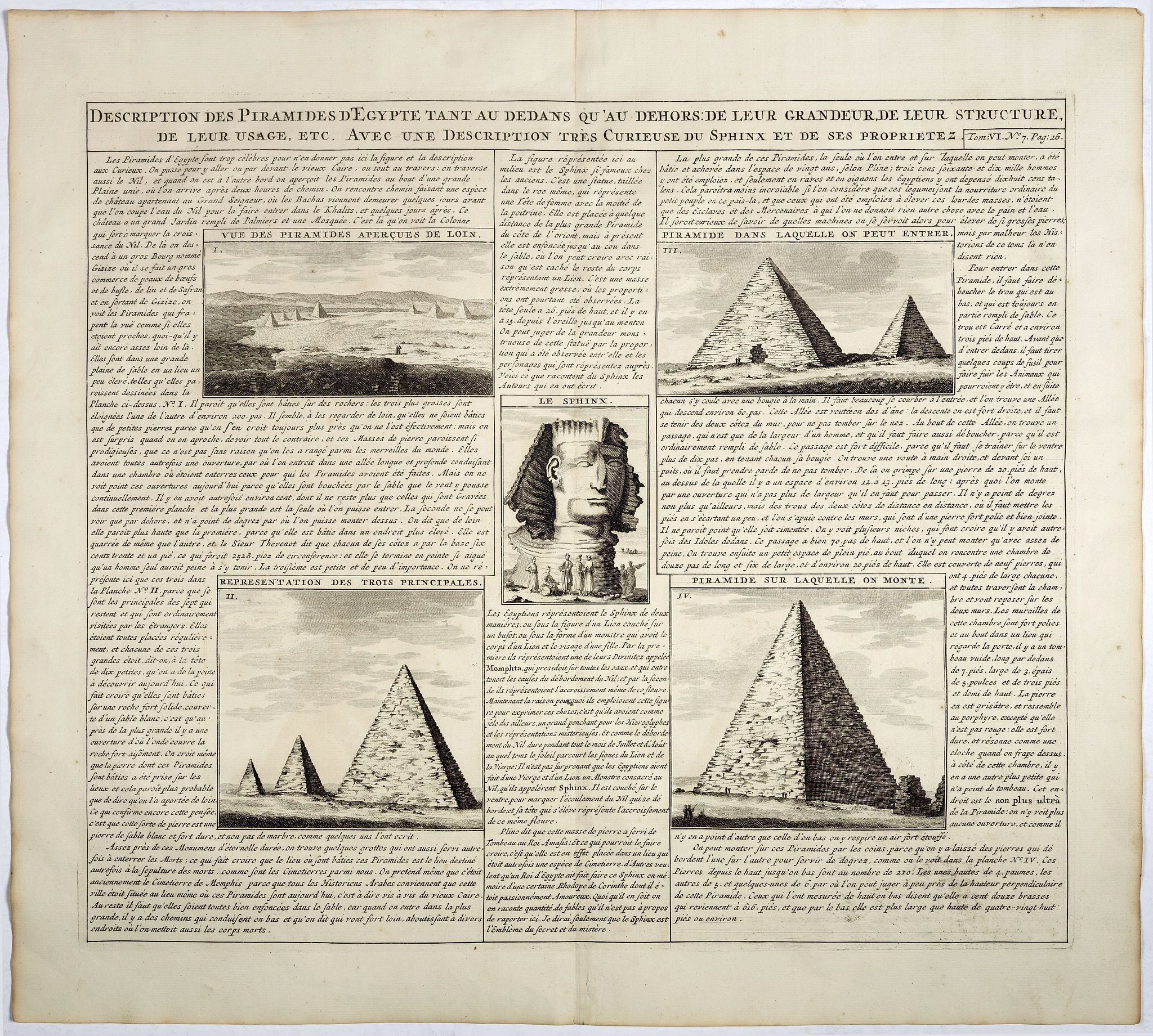 CHATELAIN, H., Description des piramides d'Egypte tant au départ qu'au dehors . . ., antique map, old maps