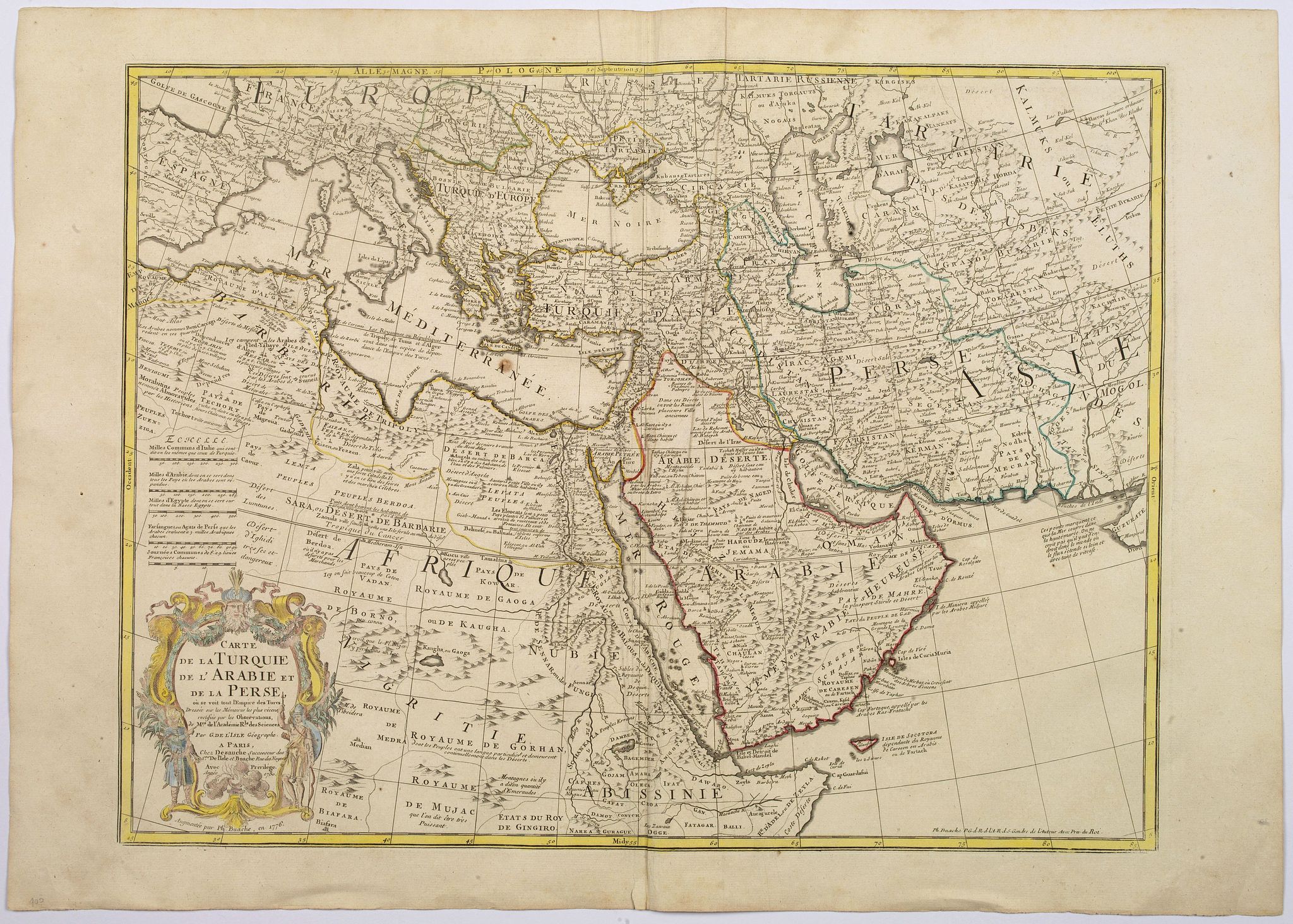 DE L'ISLE,G. / DEZAUCHE / BUACHE., Carte de la Turquie de L'Arabie et de la Perse., antique map, old maps