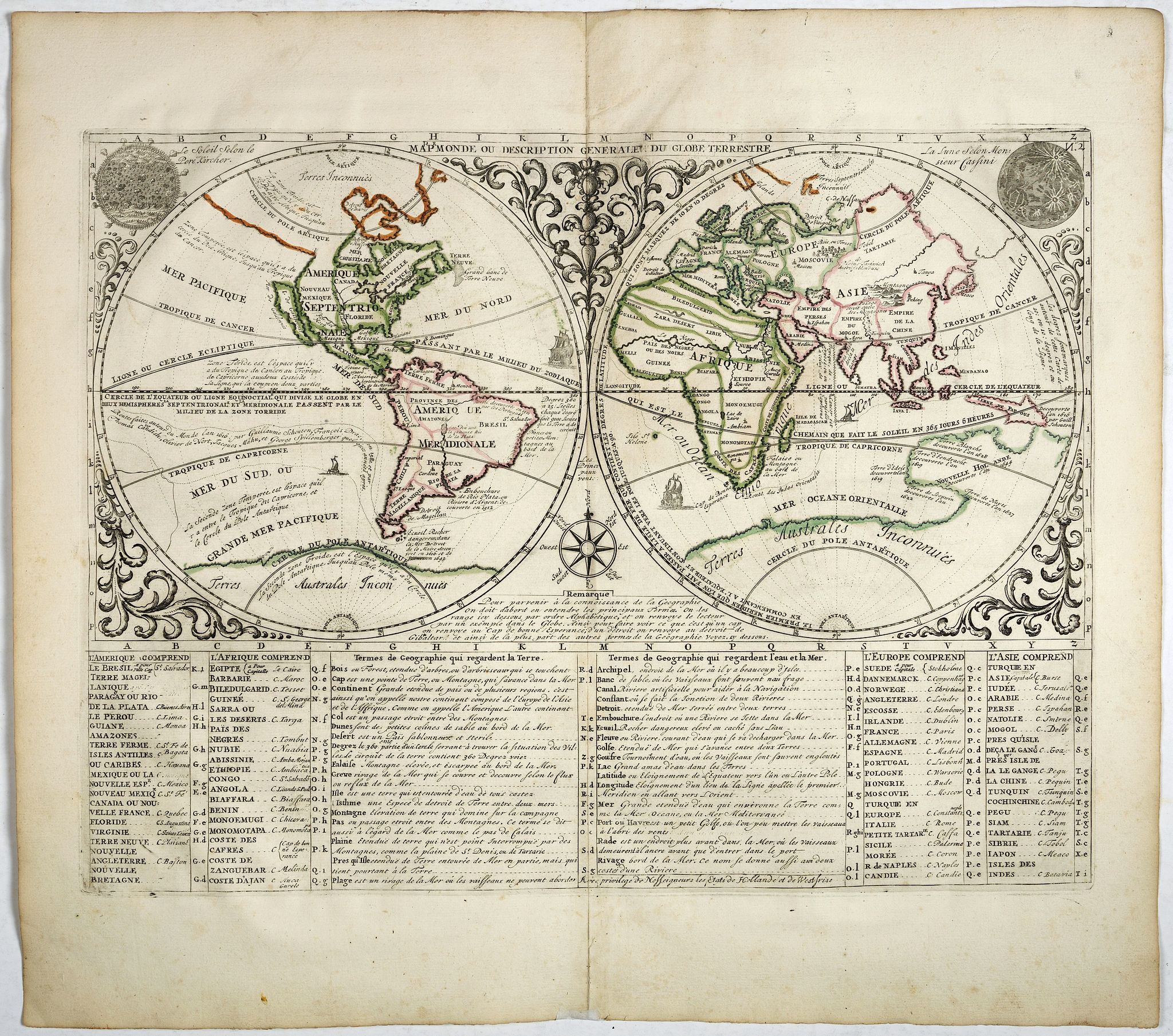 CHATELAIN, H., Map monde ou description generale du globe terrestre., antique map, old maps