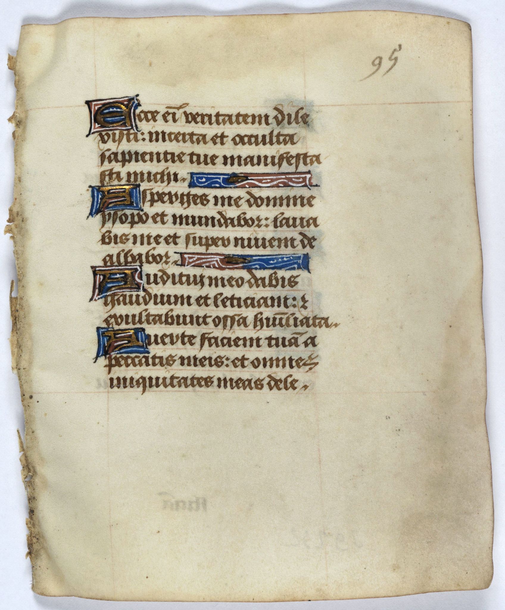 BOOK OF HOURS, Leaf on vellum from a manuscript Book of Hours., antique map, old maps