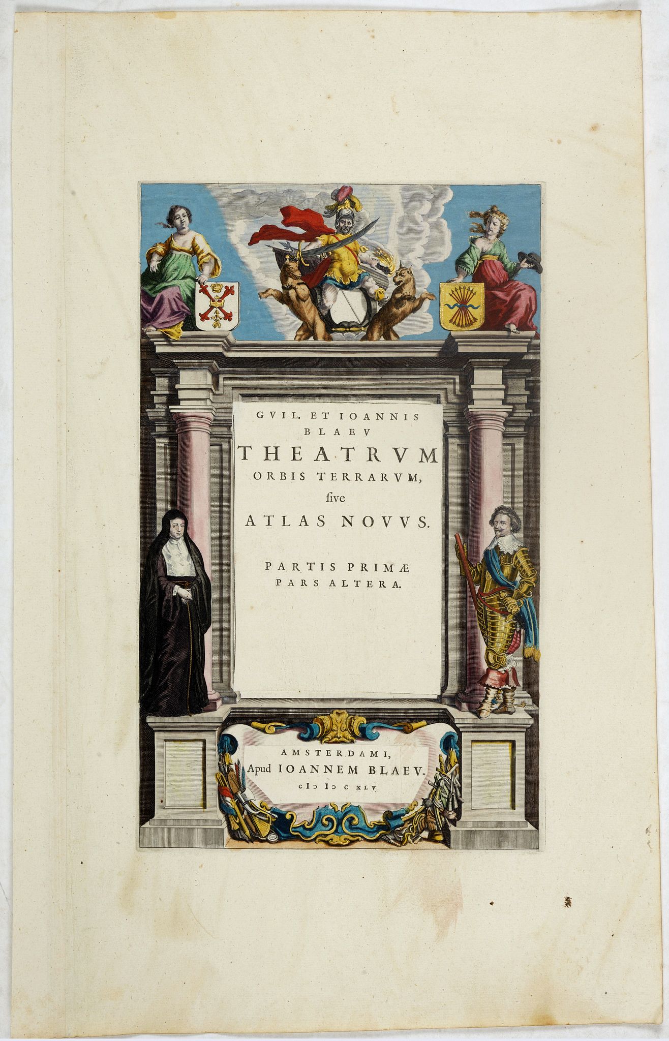 BLAEU, J., Title page from Theatrum Orbis Terrarum sive Atlas Novus Partis Prime Pars Altera., antique map, old maps