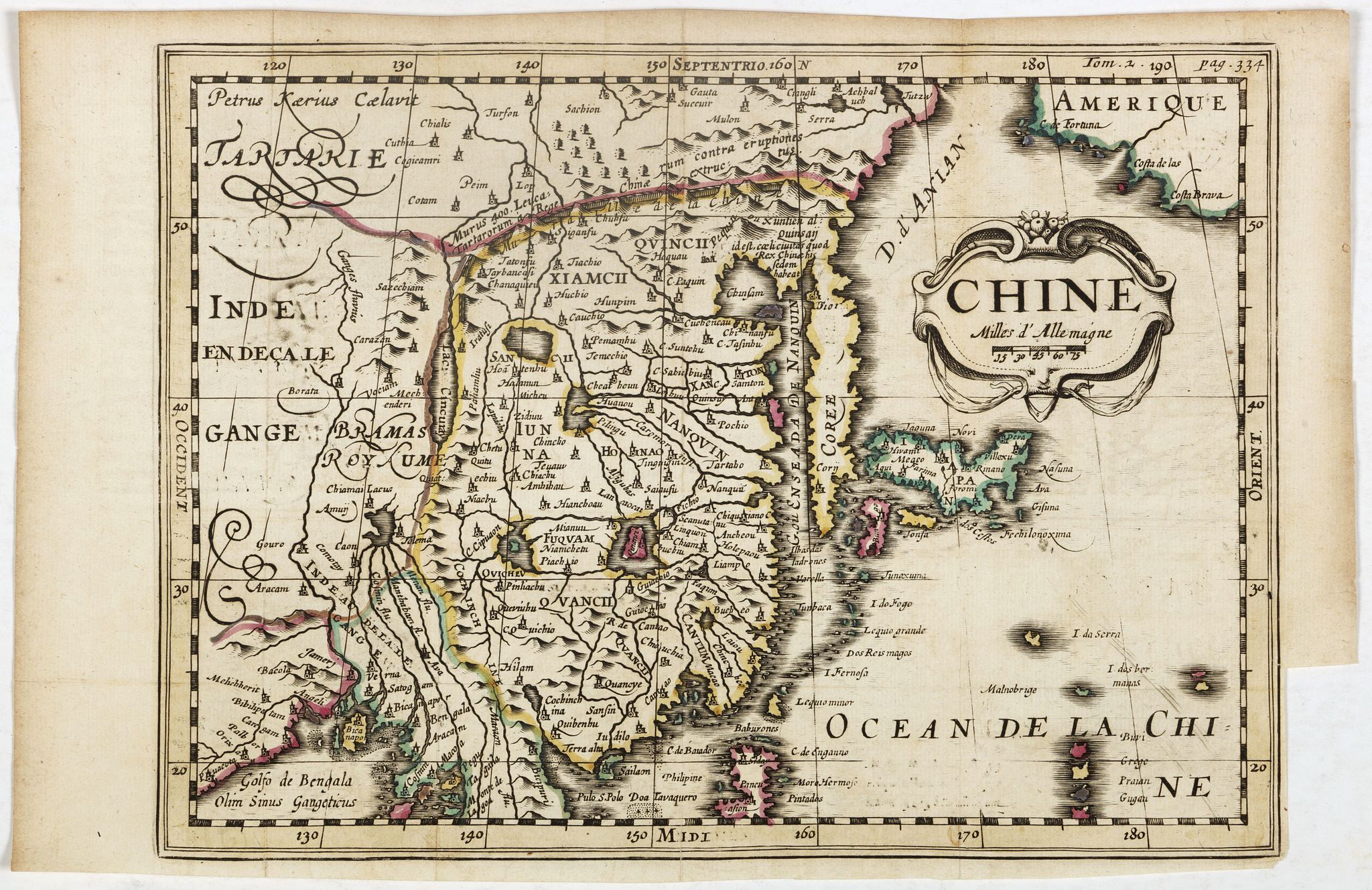 KAERIUS, P., Chine., antique map, old maps