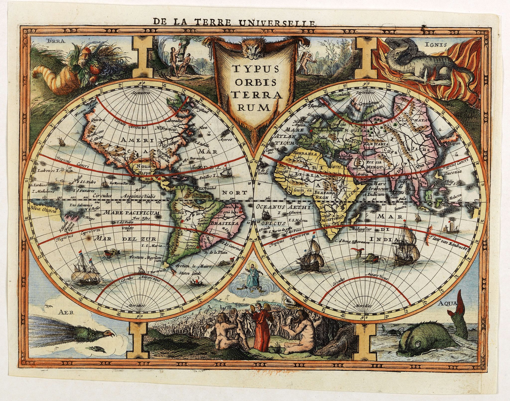 MERCATOR, G. / CLOPPENBURGH, J.E., Typus Orbis Terrarum., antique map, old maps
