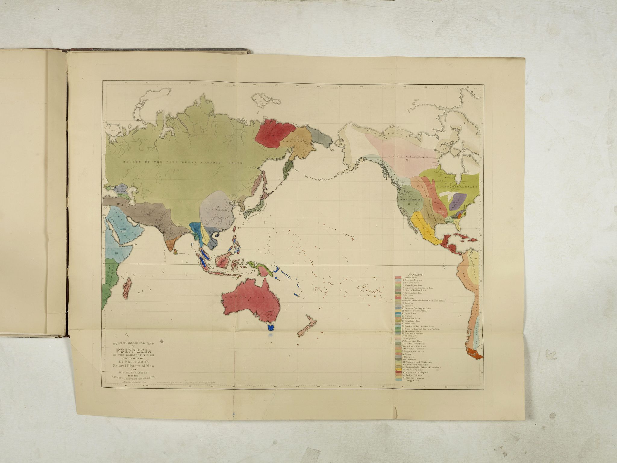 PRICHARD, J, C., Six ethnographical maps illustrative of The Natural History of Man . . ., antique map, old maps