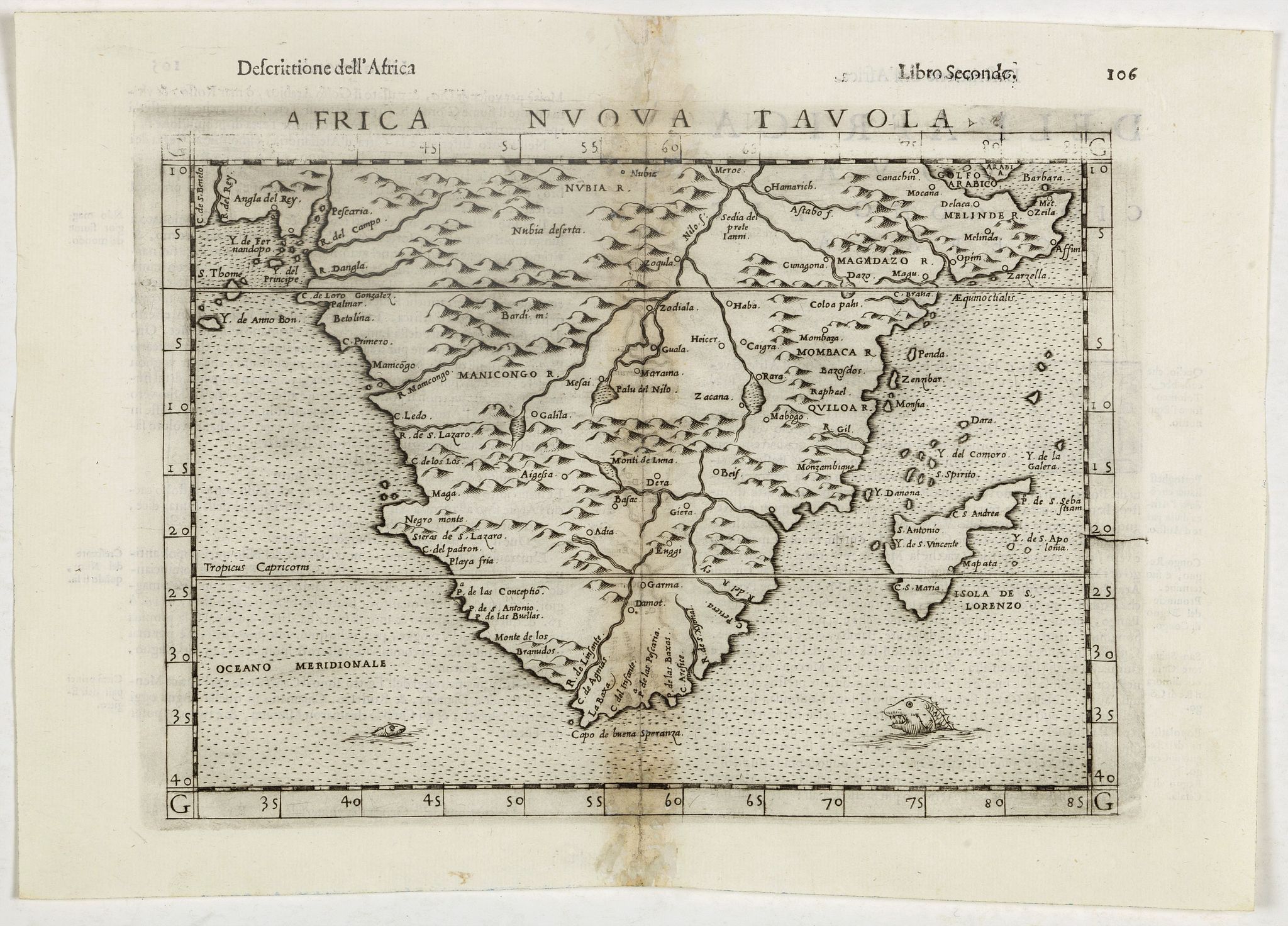 RUSCELLI, G., Africa Nuova Tavola., antique map, old maps