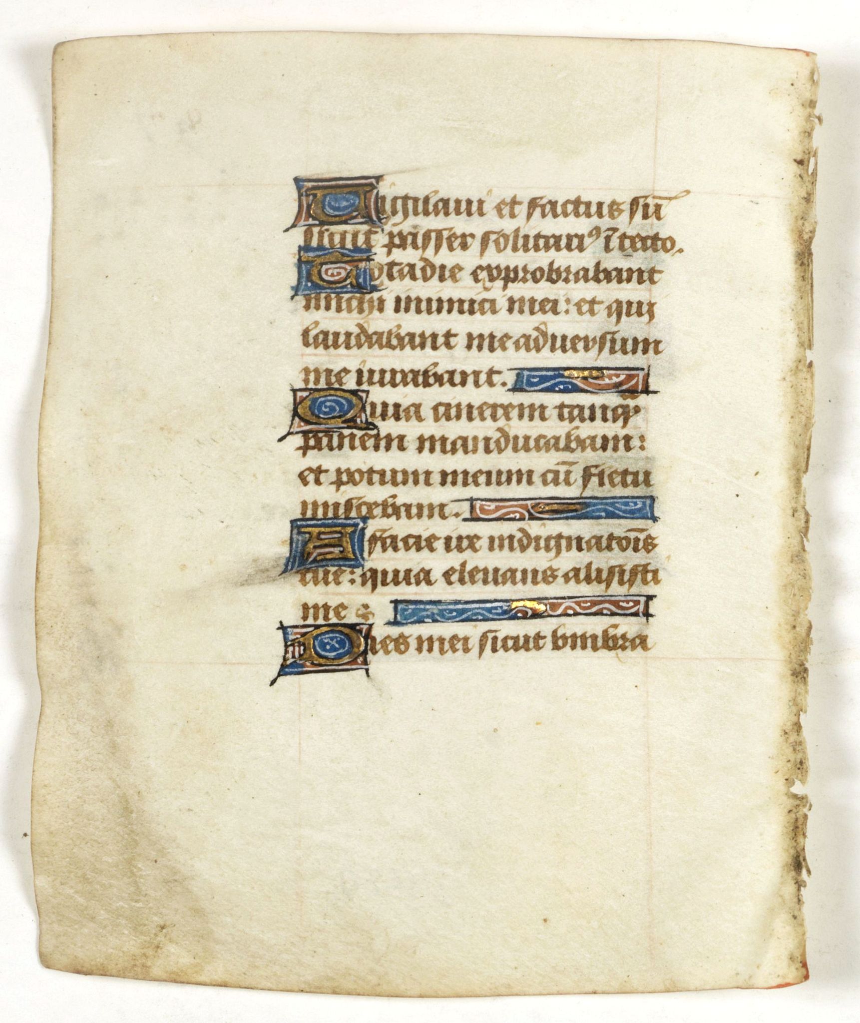 BOOK OF HOURS, Small leaf on vellum from a manuscript Book of Hours., antique map, old maps