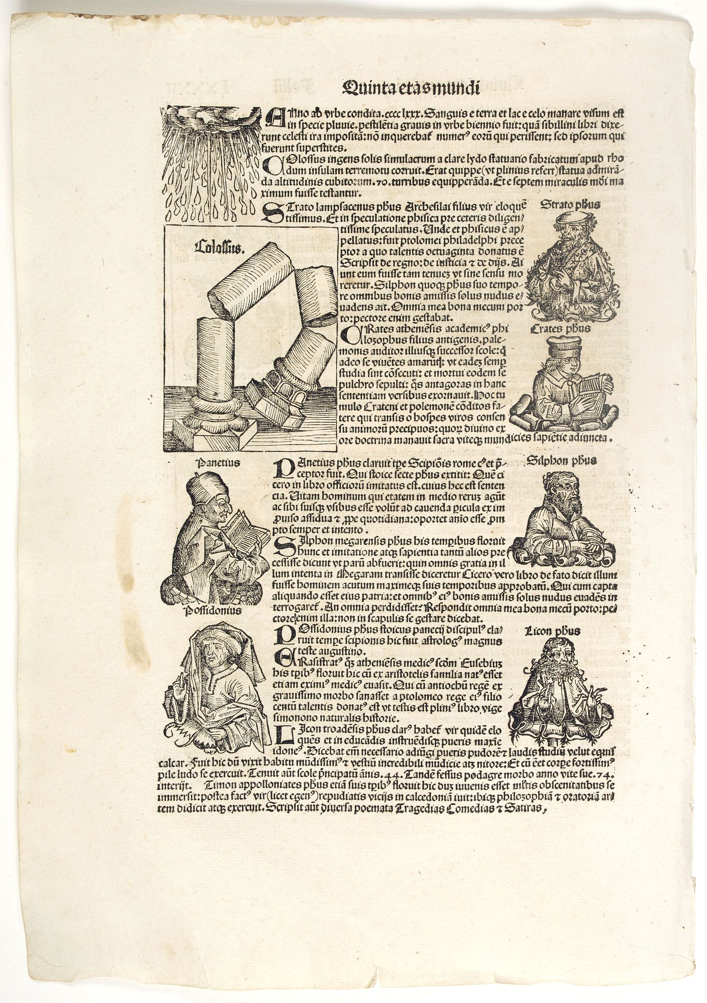 SCHEDEL, H., Quinta Etas Mundi. Folium.LXXXII, antique map, old maps