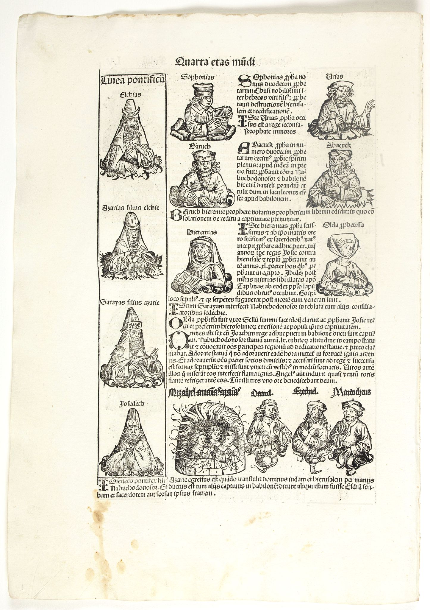 SCHEDEL, H., Quarta Etas Mundi. Folium. LV, antique map, old maps