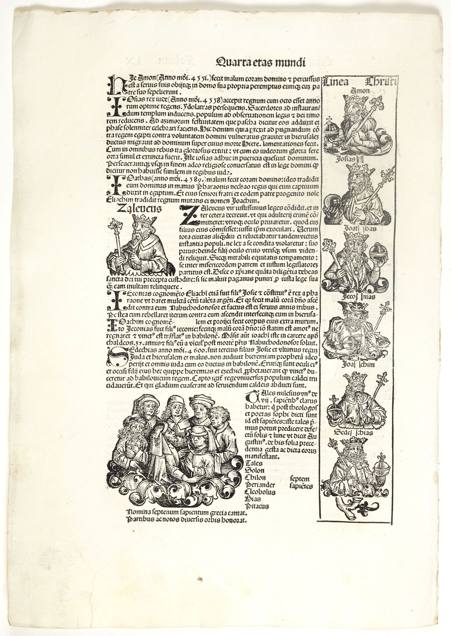 SCHEDEL, H., Quarta Etas Mundi. Folium. LX, antique map, old maps