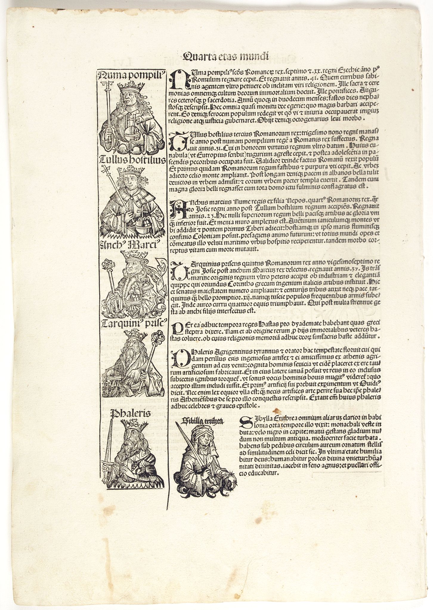 SCHEDEL, H., Quarta Etas Mundi. Folium. LVI, antique map, old maps