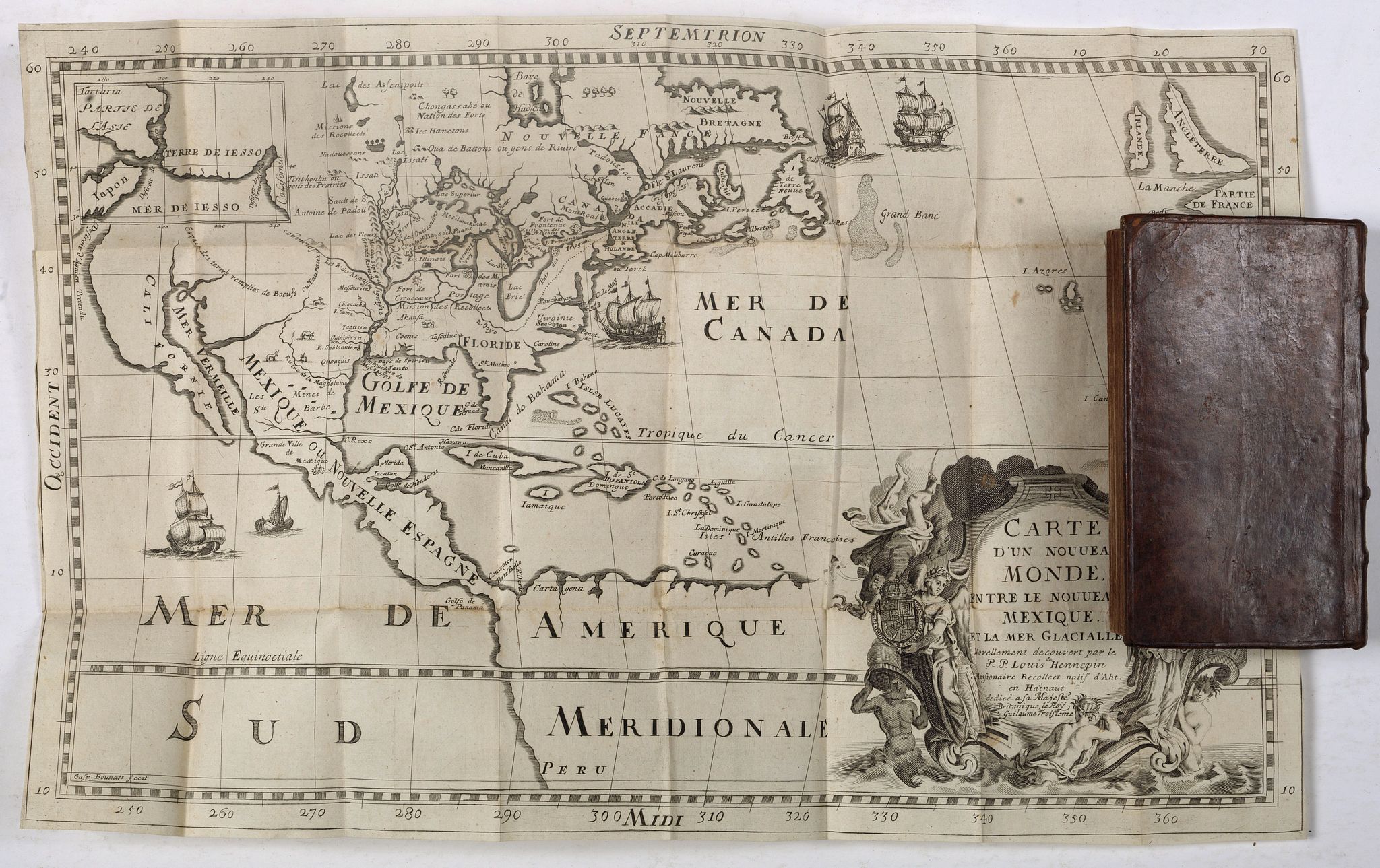 HENNEPIN, L., Nouveau Voyage d'un Pais Plus Grand que l'Europe., antique map, old maps